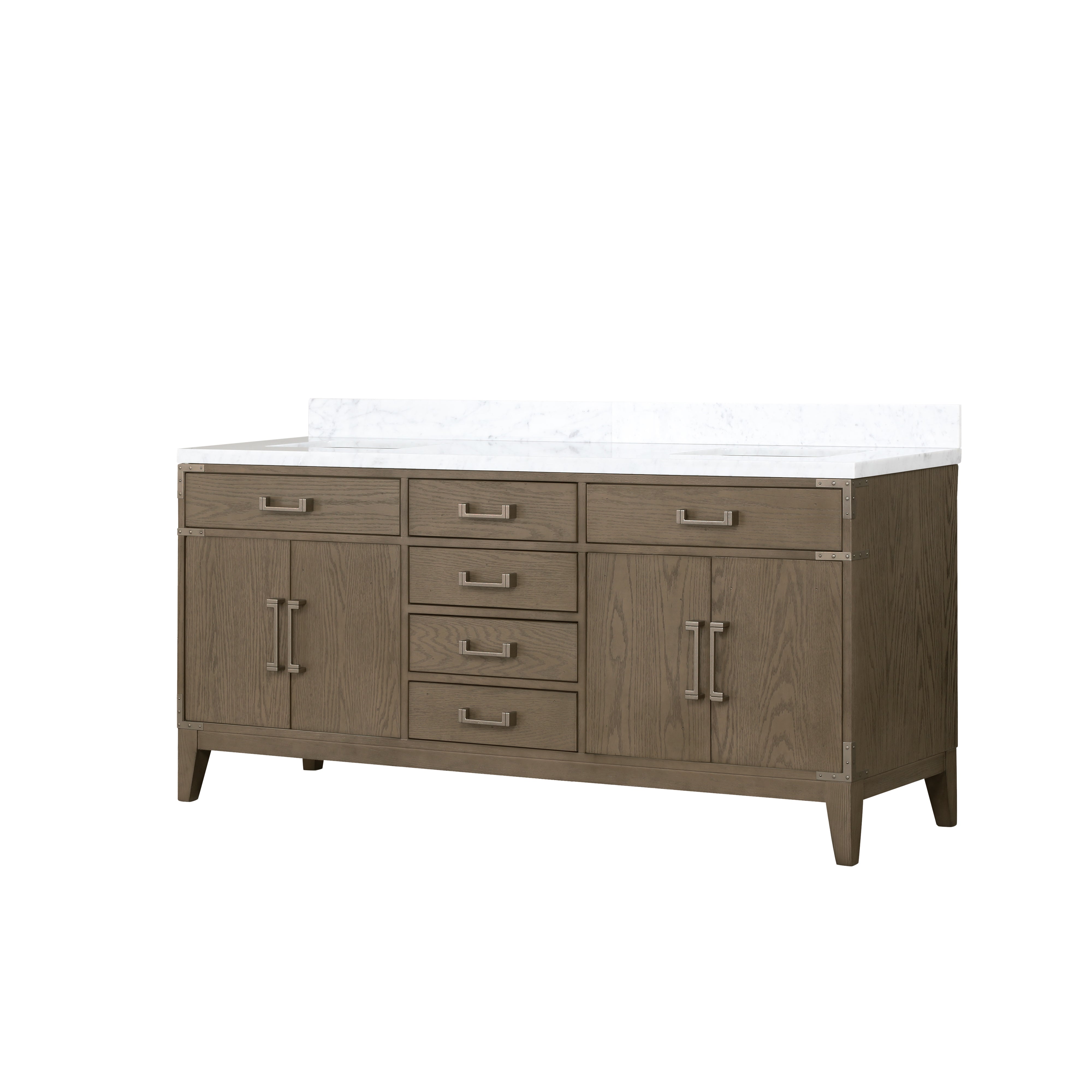 Laurel 72 in W x 22 in D Grey Oak Double Bath Vanity