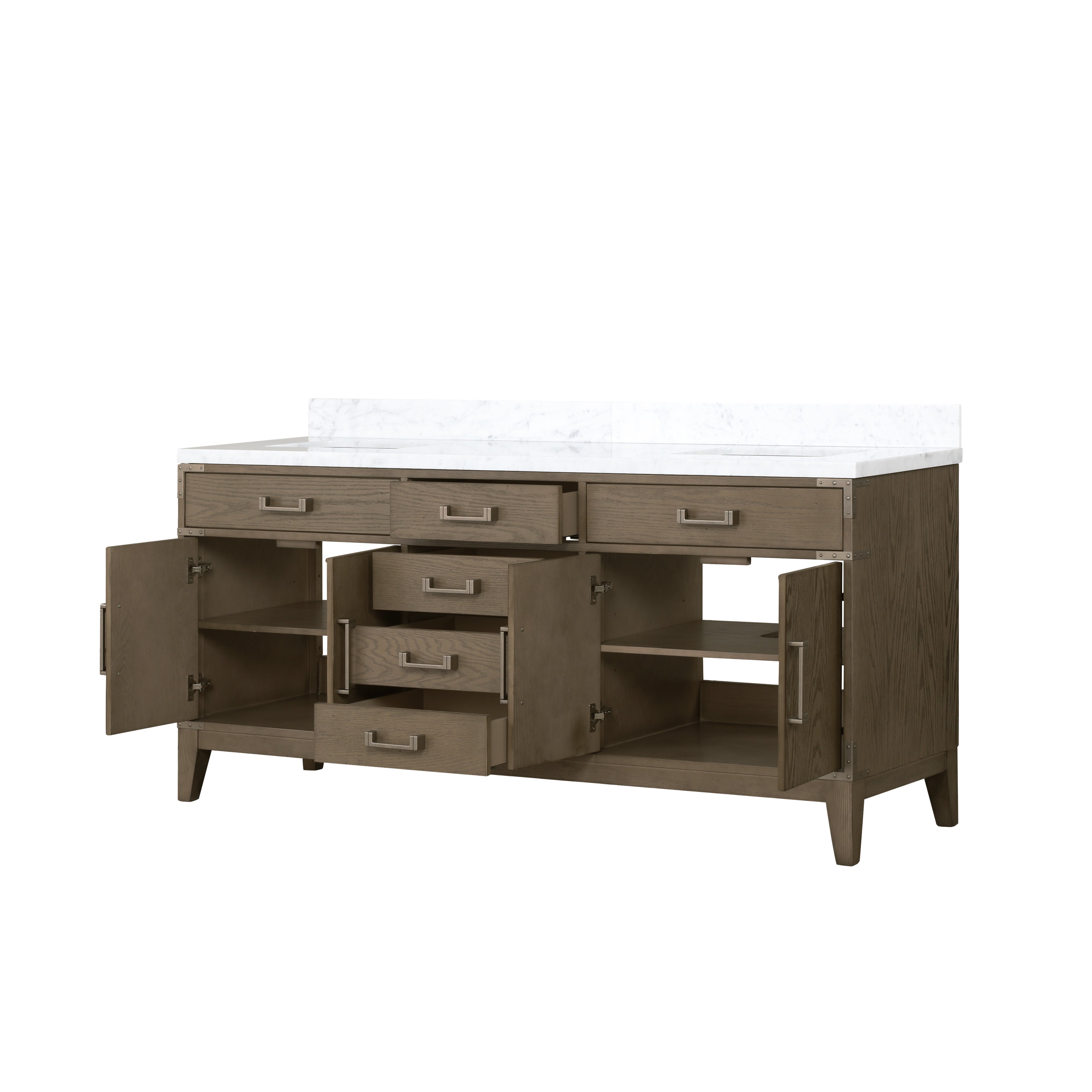 Laurel 72 in W x 22 in D Grey Oak Double Bath Vanity