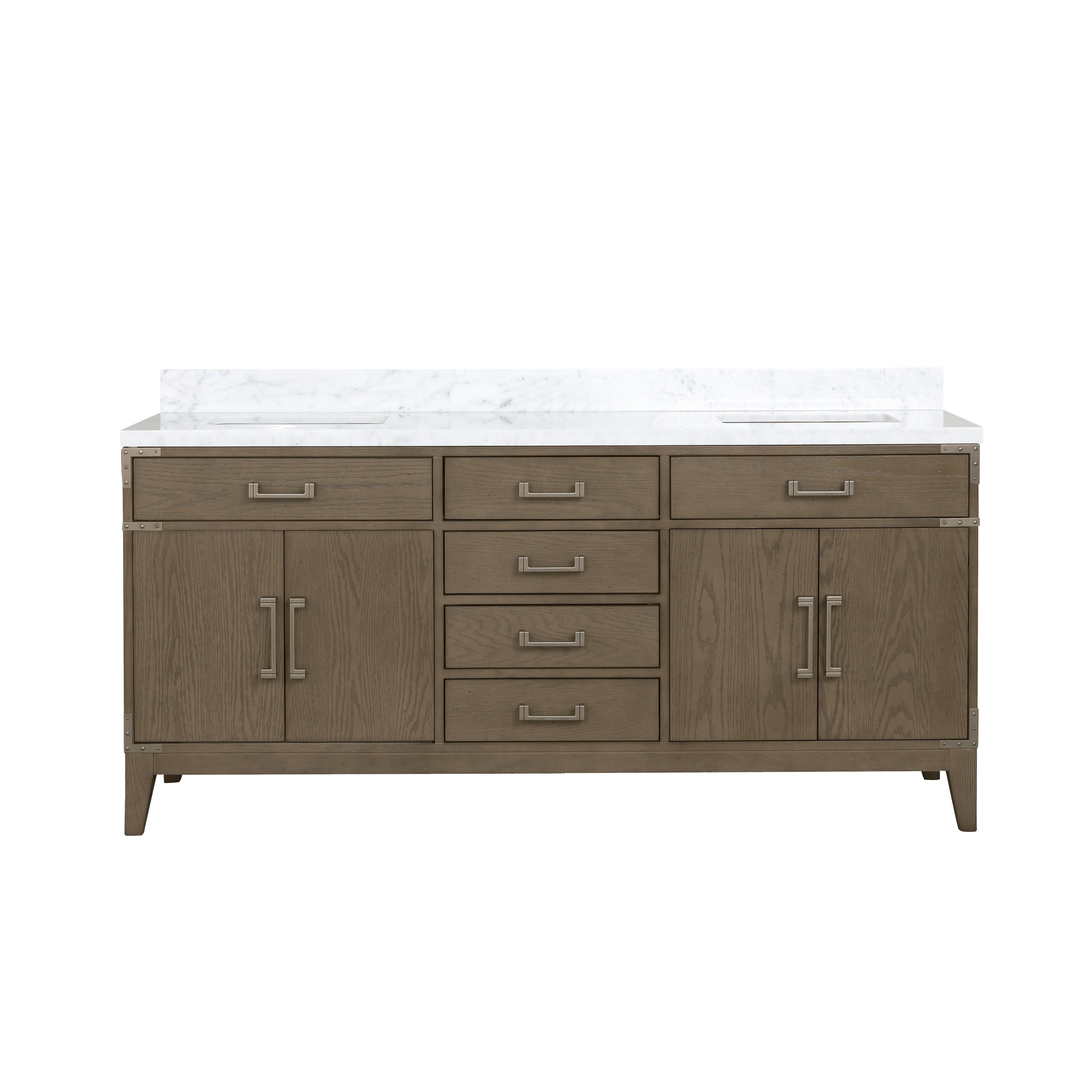 Laurel 72 in W x 22 in D Grey Oak Double Bath Vanity