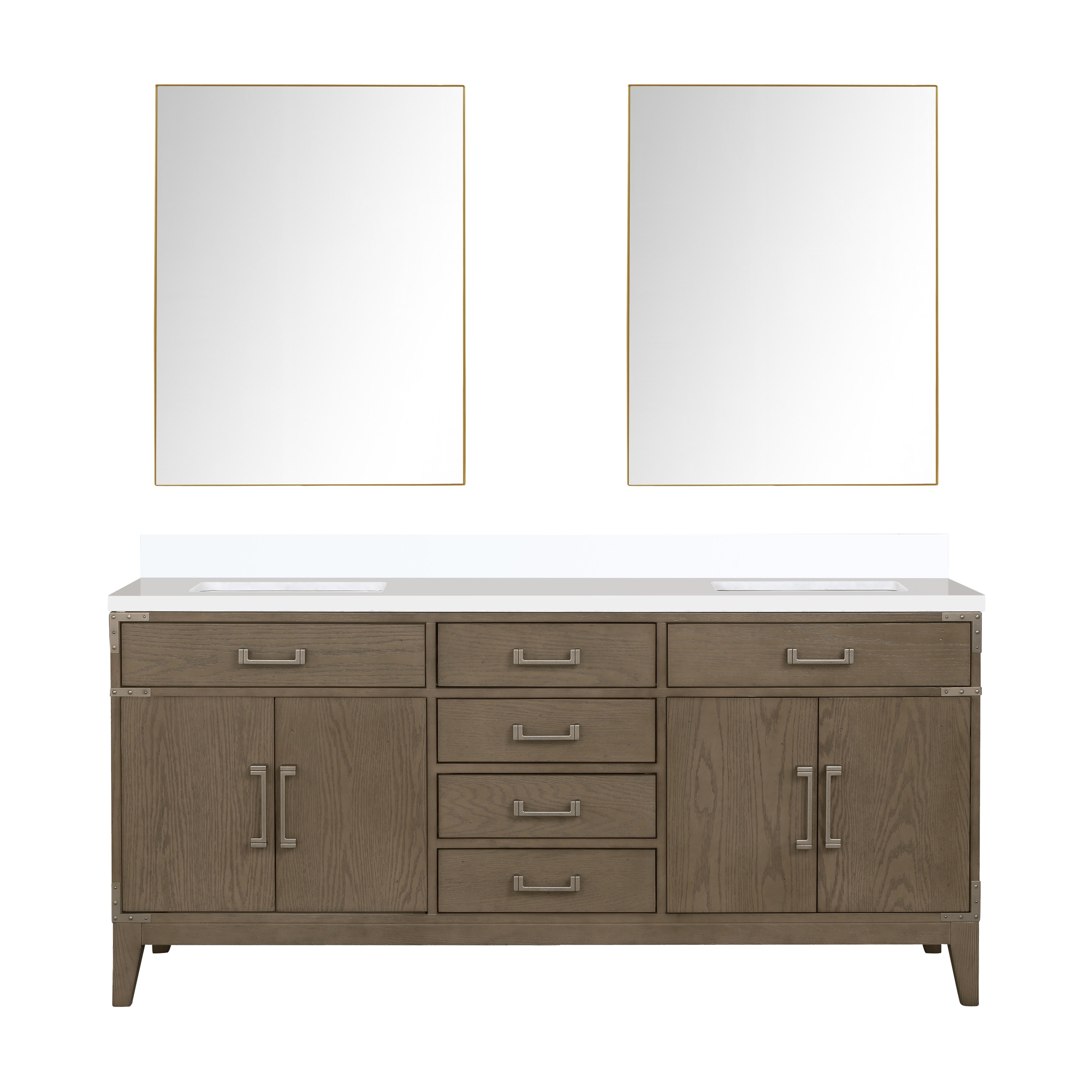 Laurel 72 in W x 22 in D Grey Oak Double Bath Vanity