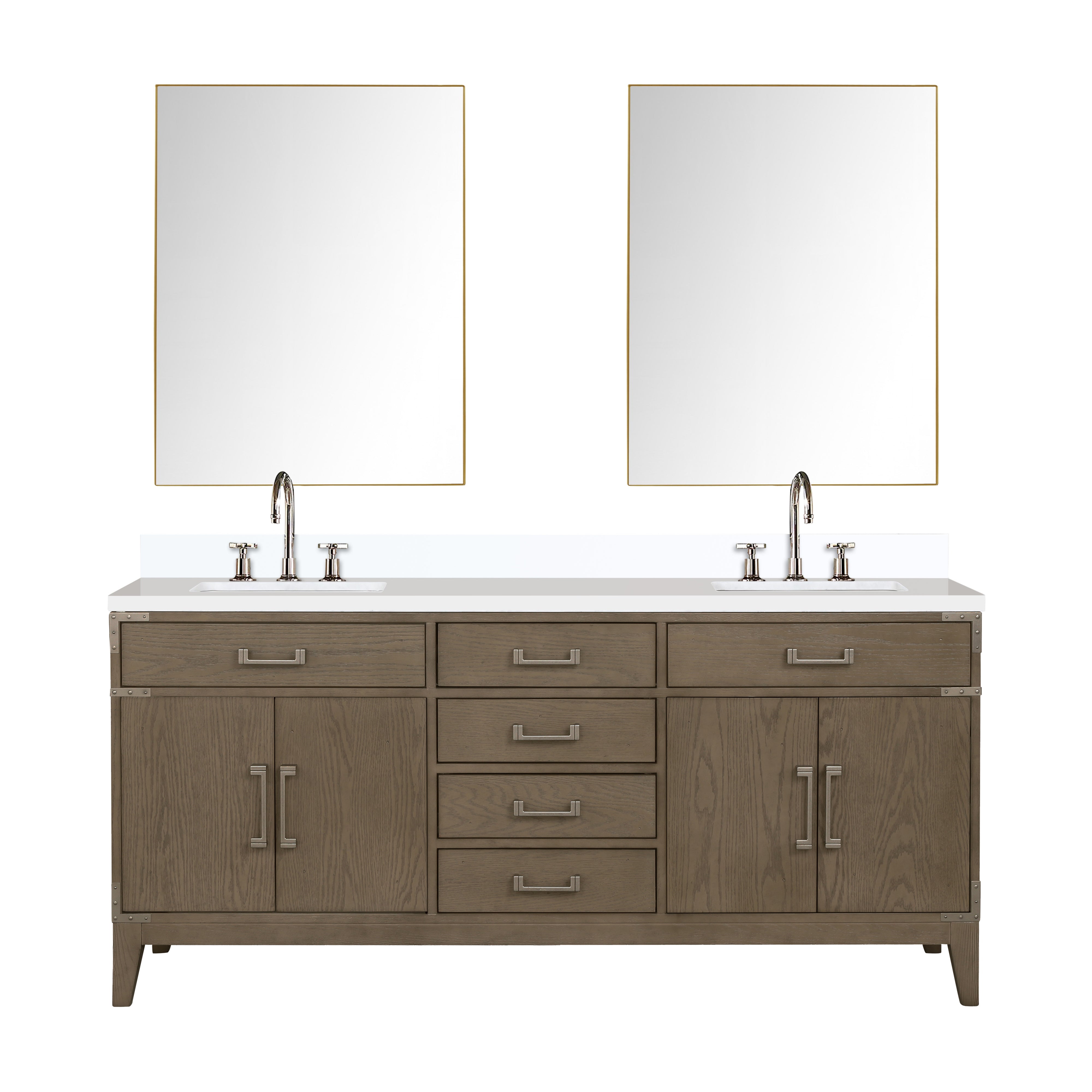 Laurel 72 in W x 22 in D Grey Oak Double Bath Vanity