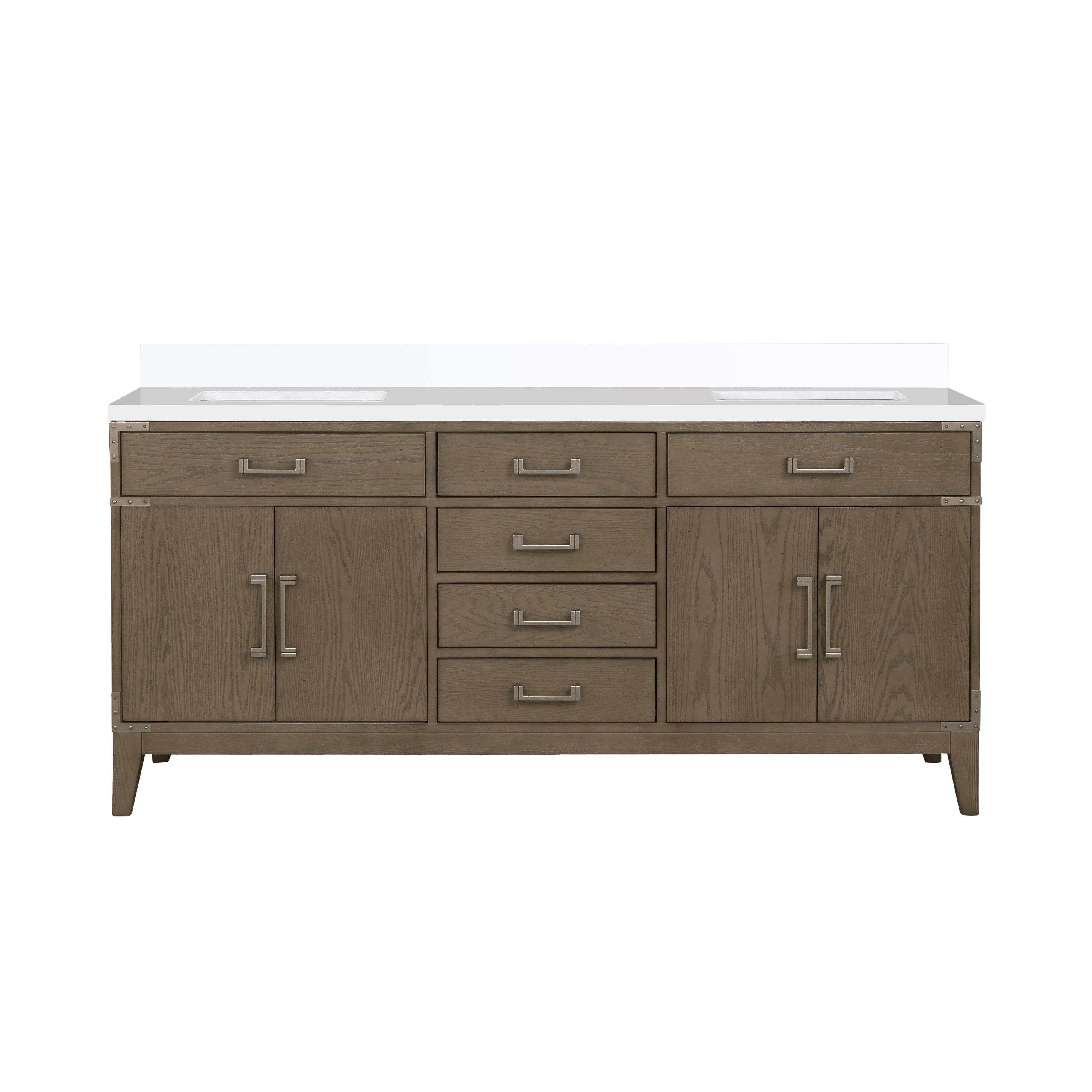 Laurel 72 in W x 22 in D Grey Oak Double Bath Vanity