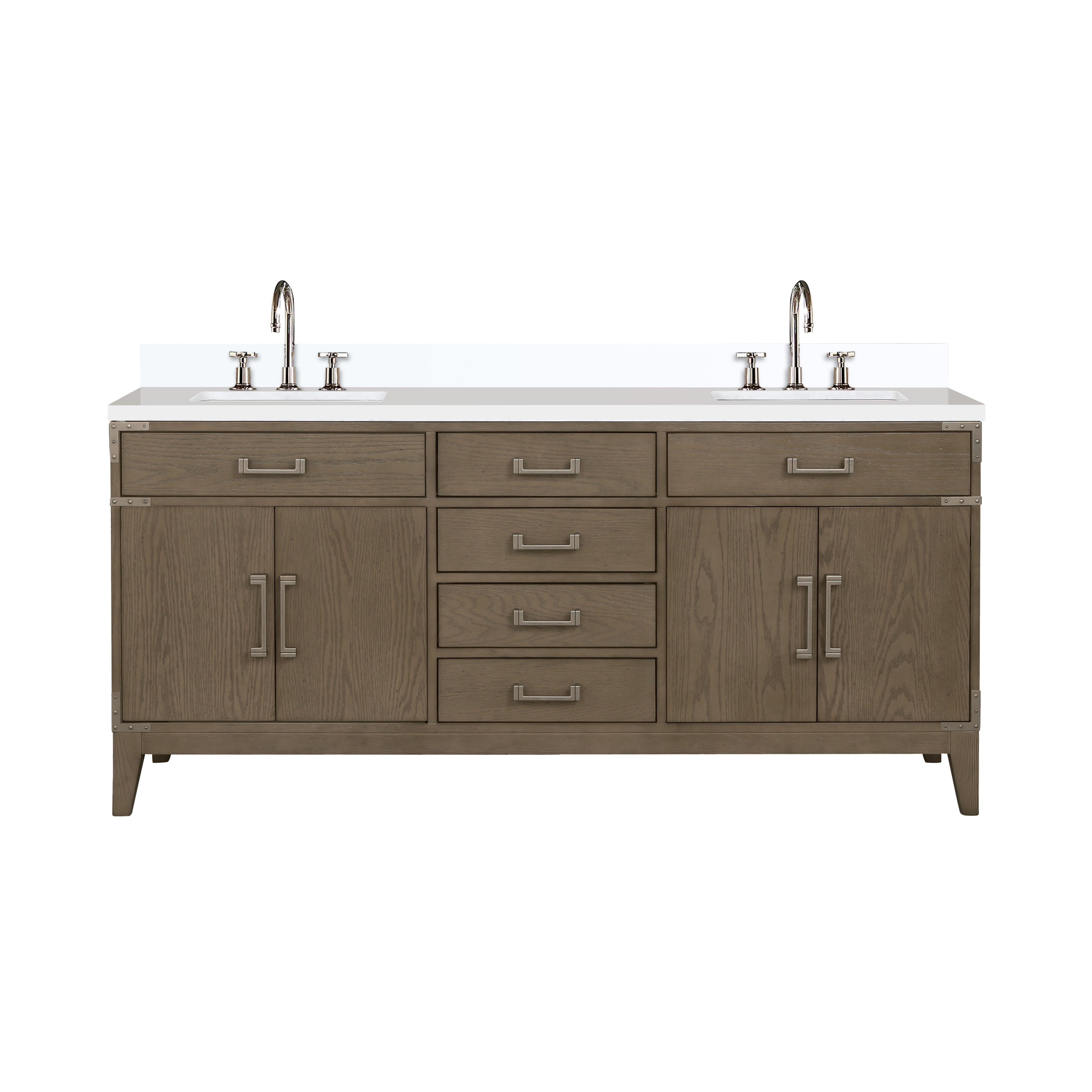 Laurel 72 in W x 22 in D Grey Oak Double Bath Vanity