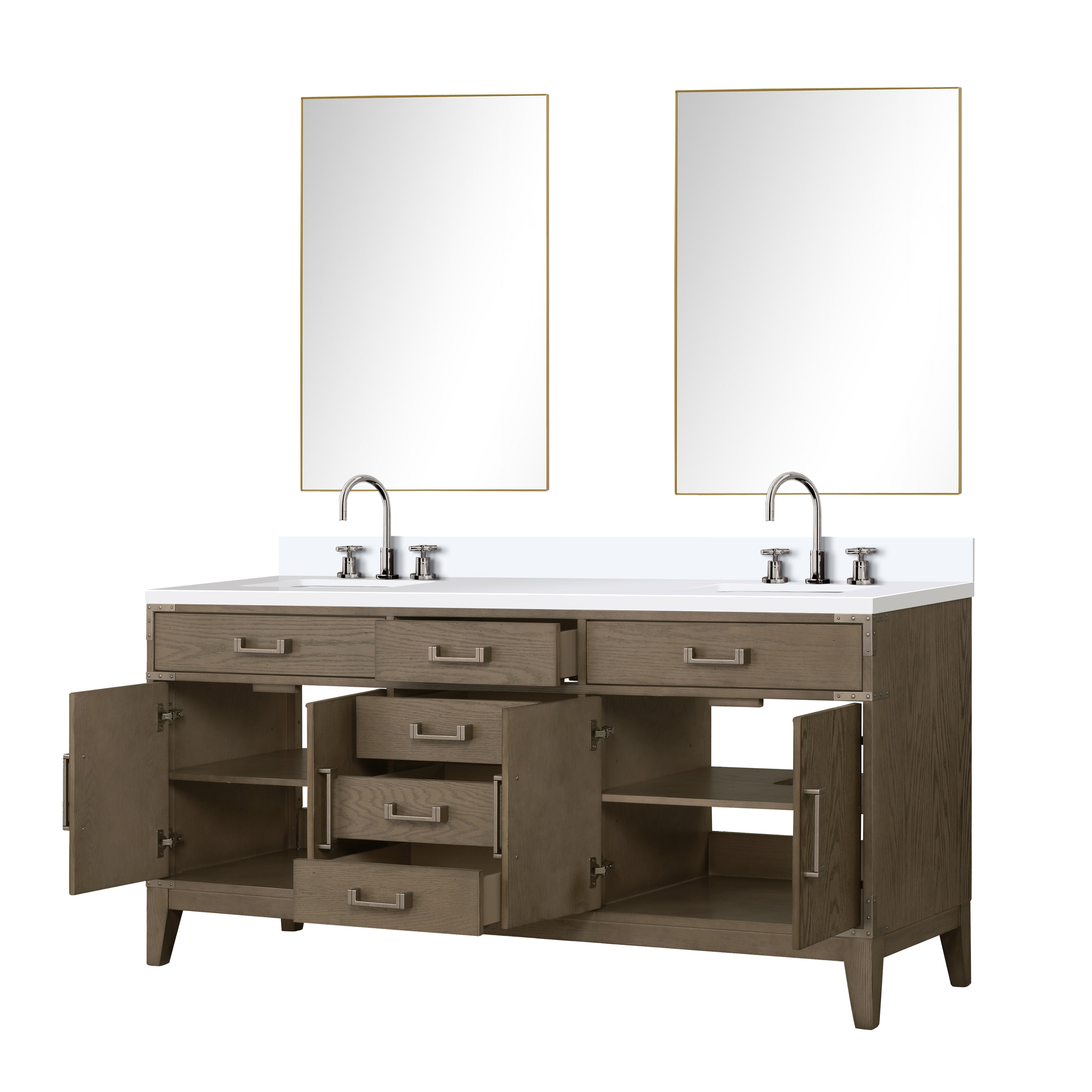 Laurel 72 in W x 22 in D Grey Oak Double Bath Vanity