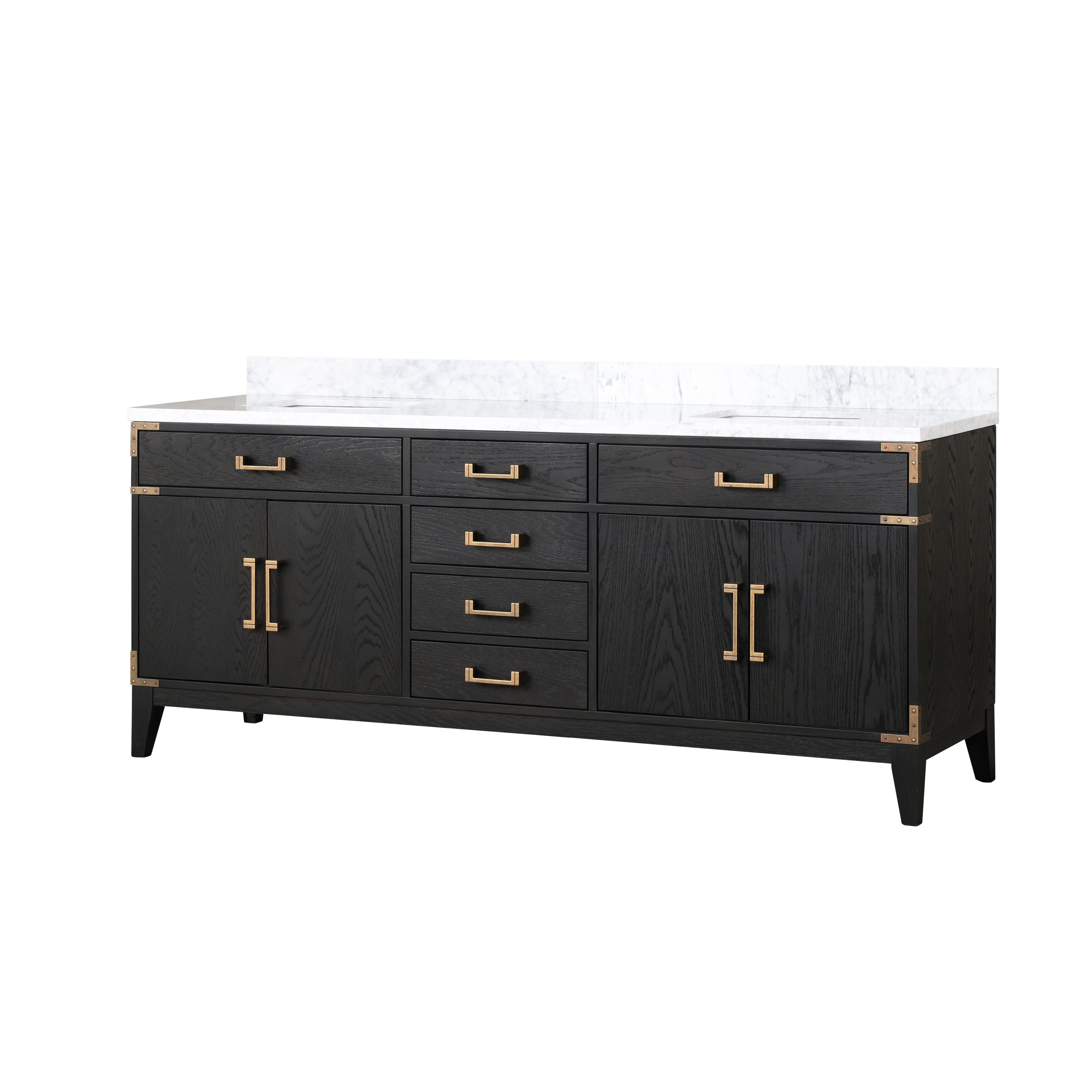 Laurel 80 in W x 22 in D Black Oak Double Bath Vanity