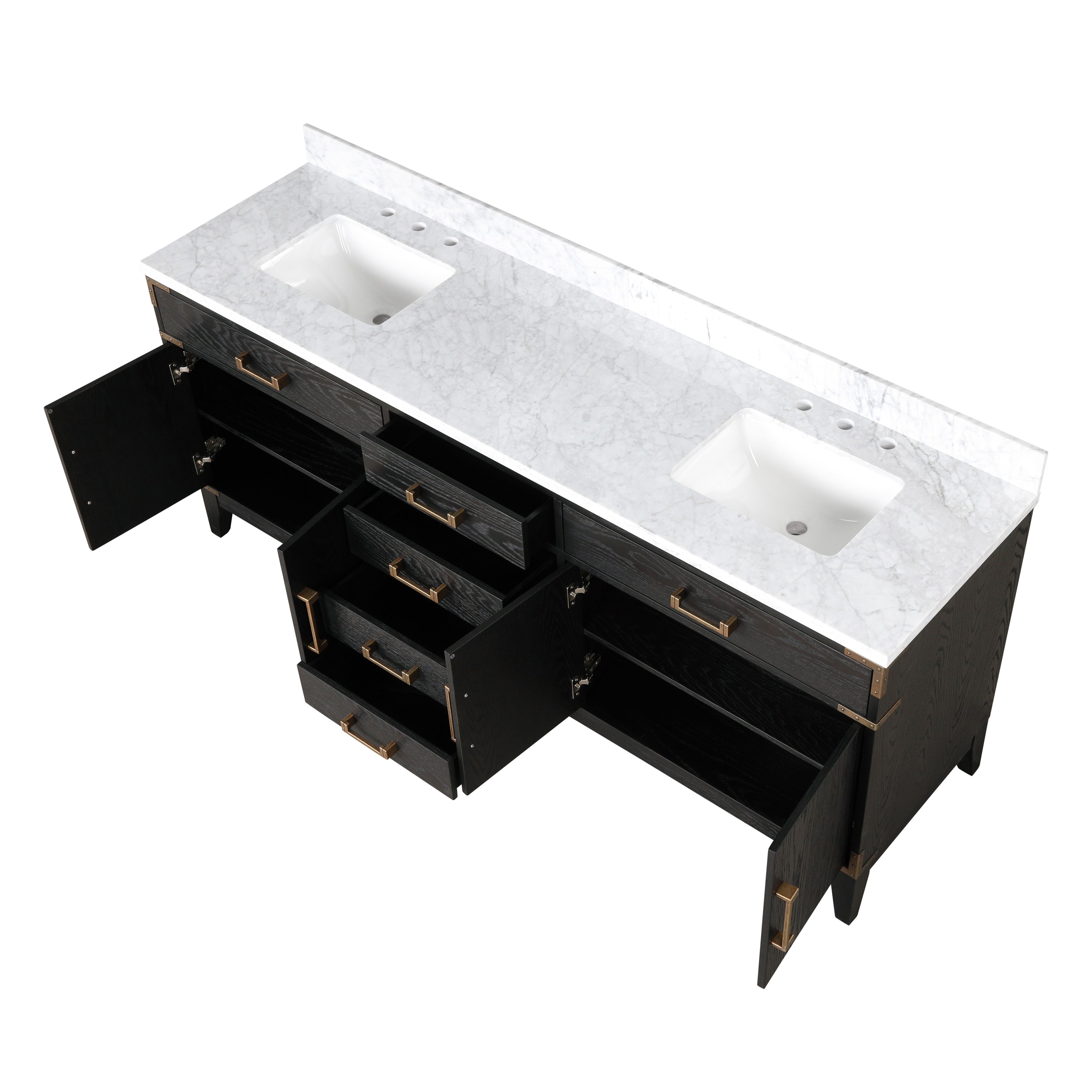 Laurel 80 in W x 22 in D Black Oak Double Bath Vanity