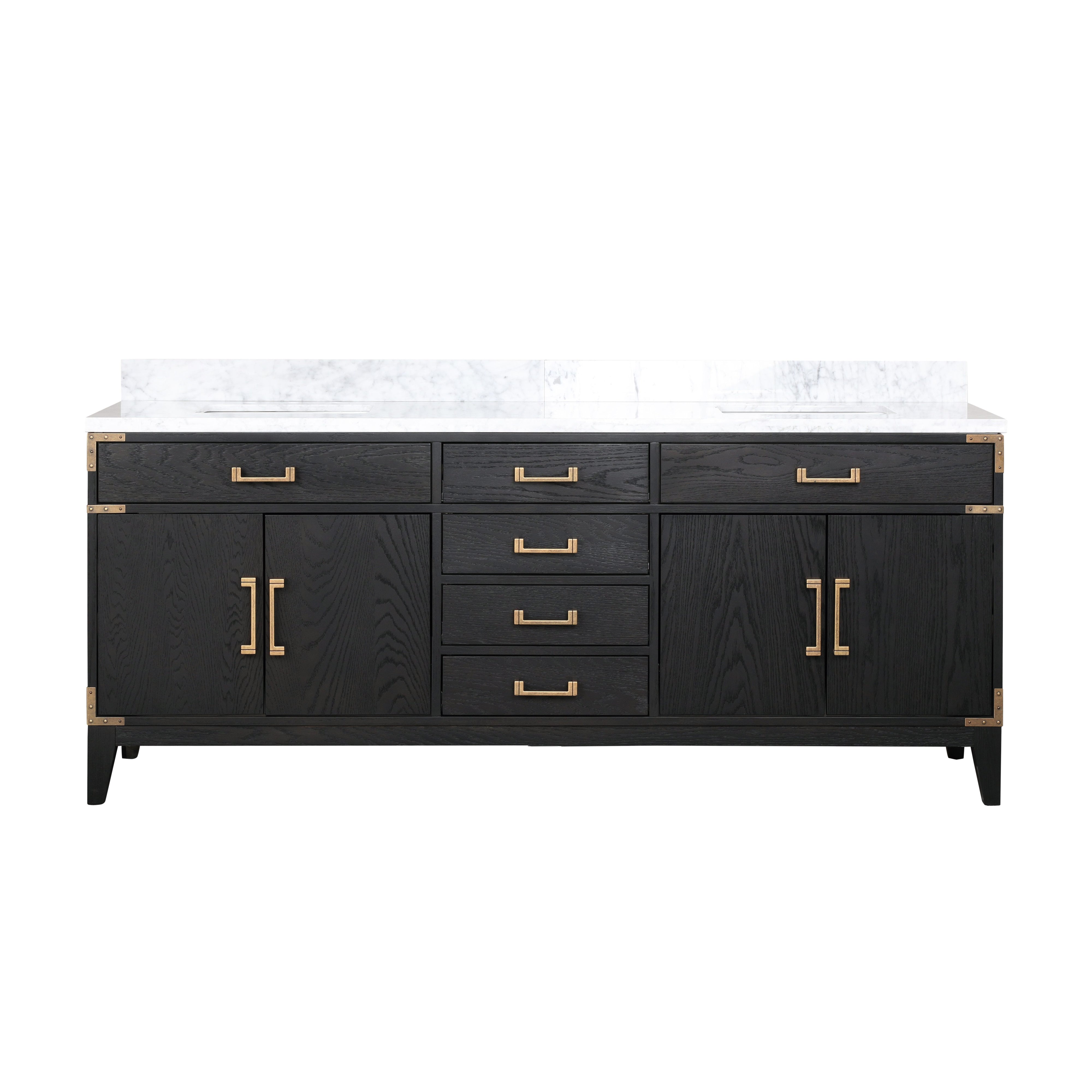 Laurel 80 in W x 22 in D Black Oak Double Bath Vanity