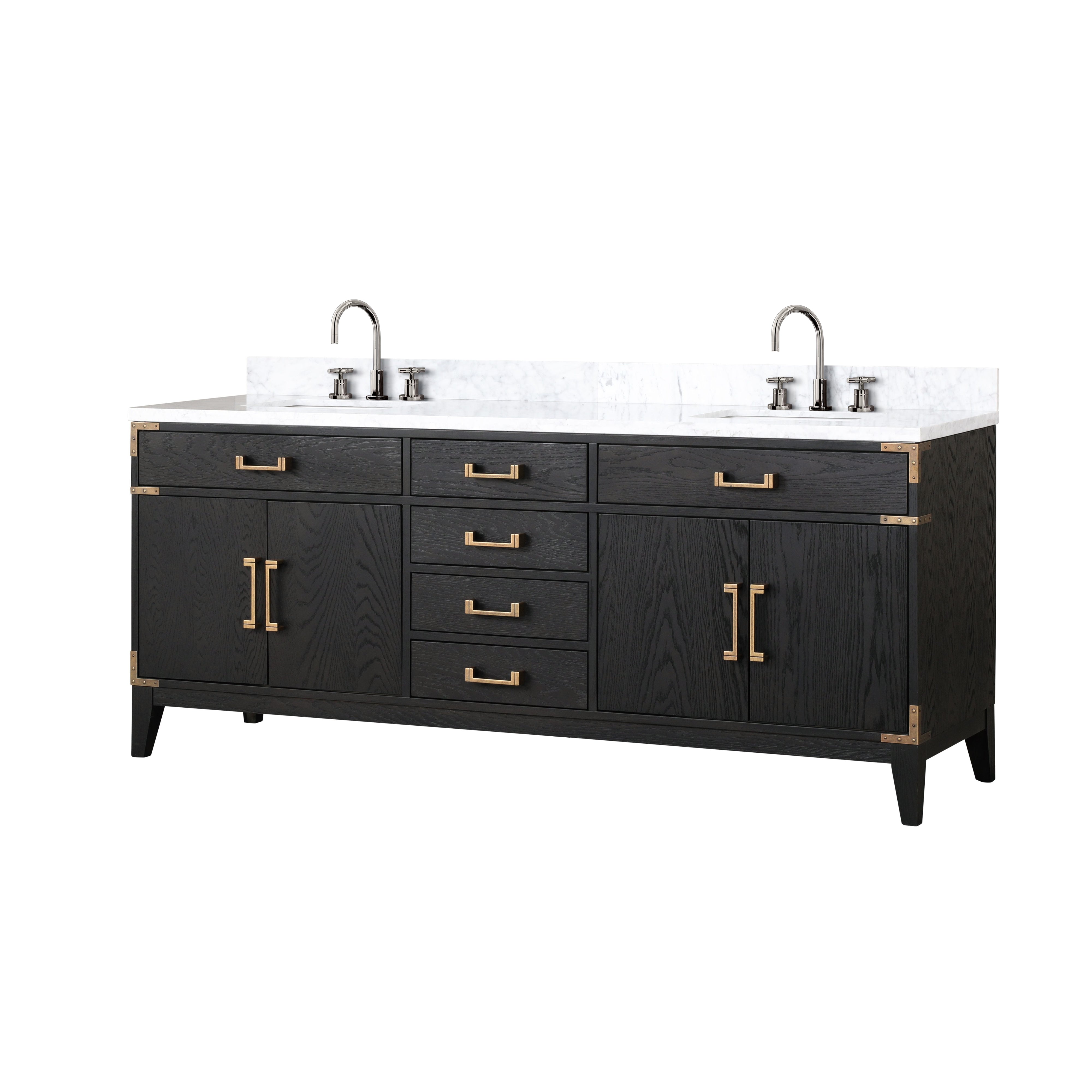 Laurel 80 in W x 22 in D Black Oak Double Bath Vanity