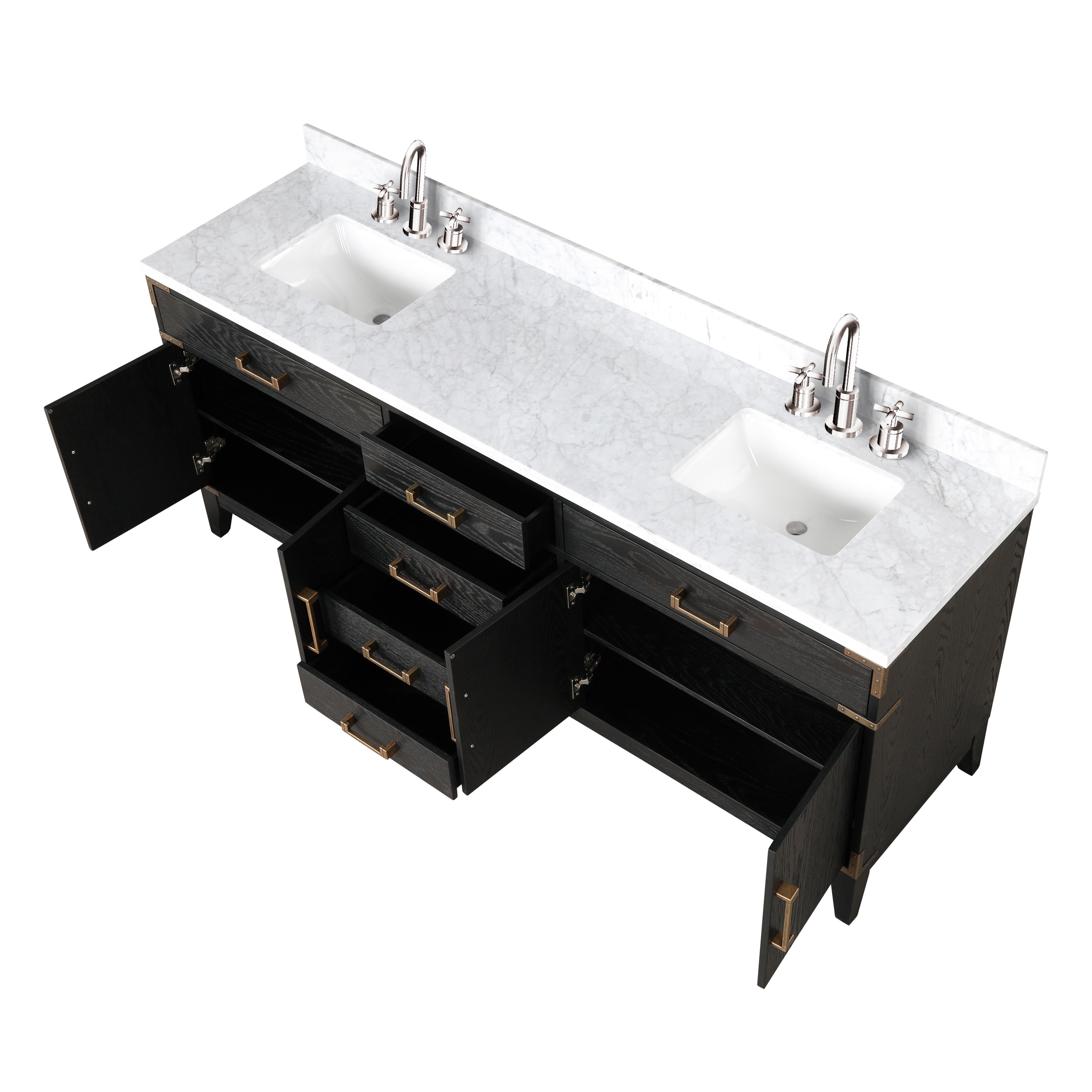 Laurel 80 in W x 22 in D Black Oak Double Bath Vanity