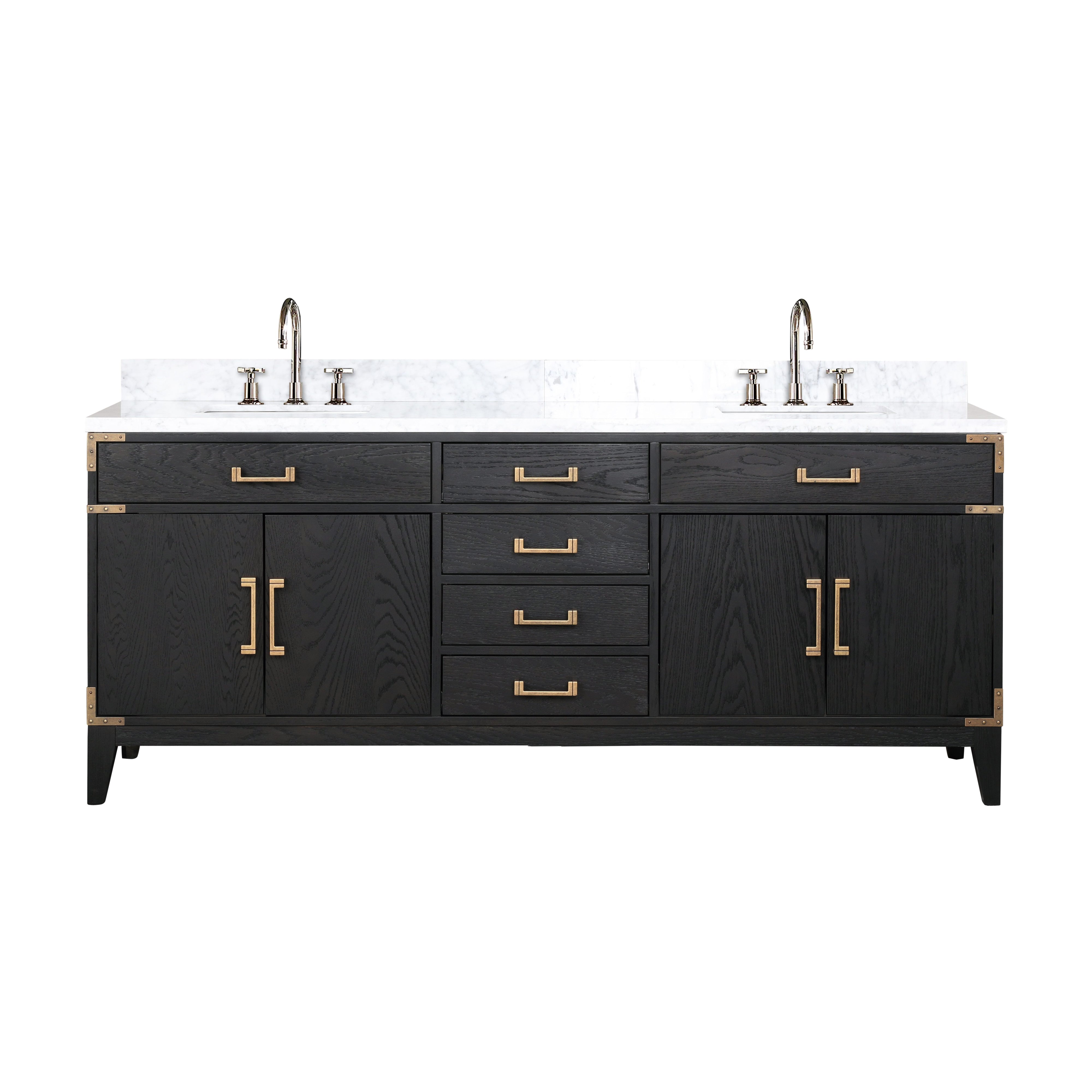 Laurel 80 in W x 22 in D Black Oak Double Bath Vanity