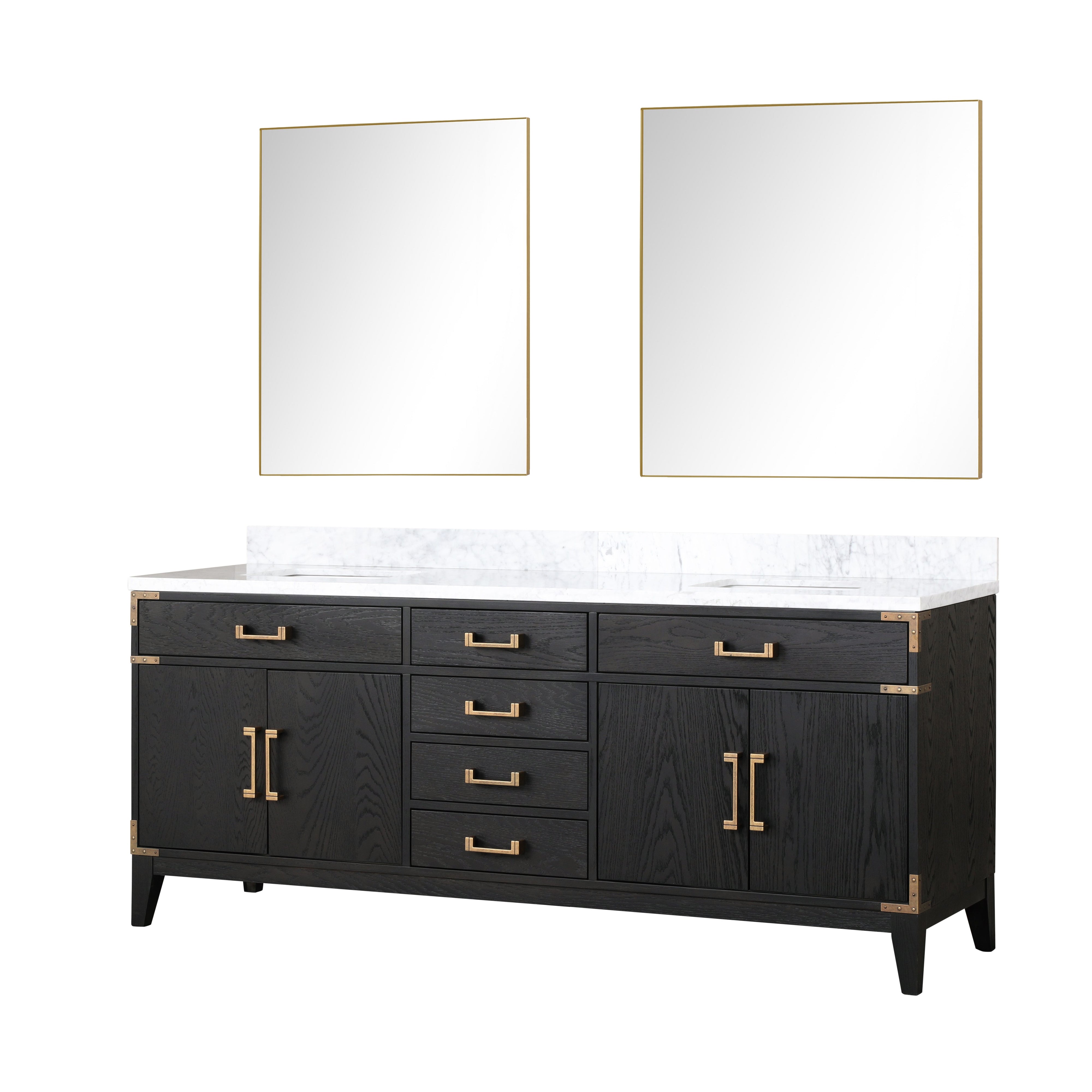 Laurel 80 in W x 22 in D Black Oak Double Bath Vanity