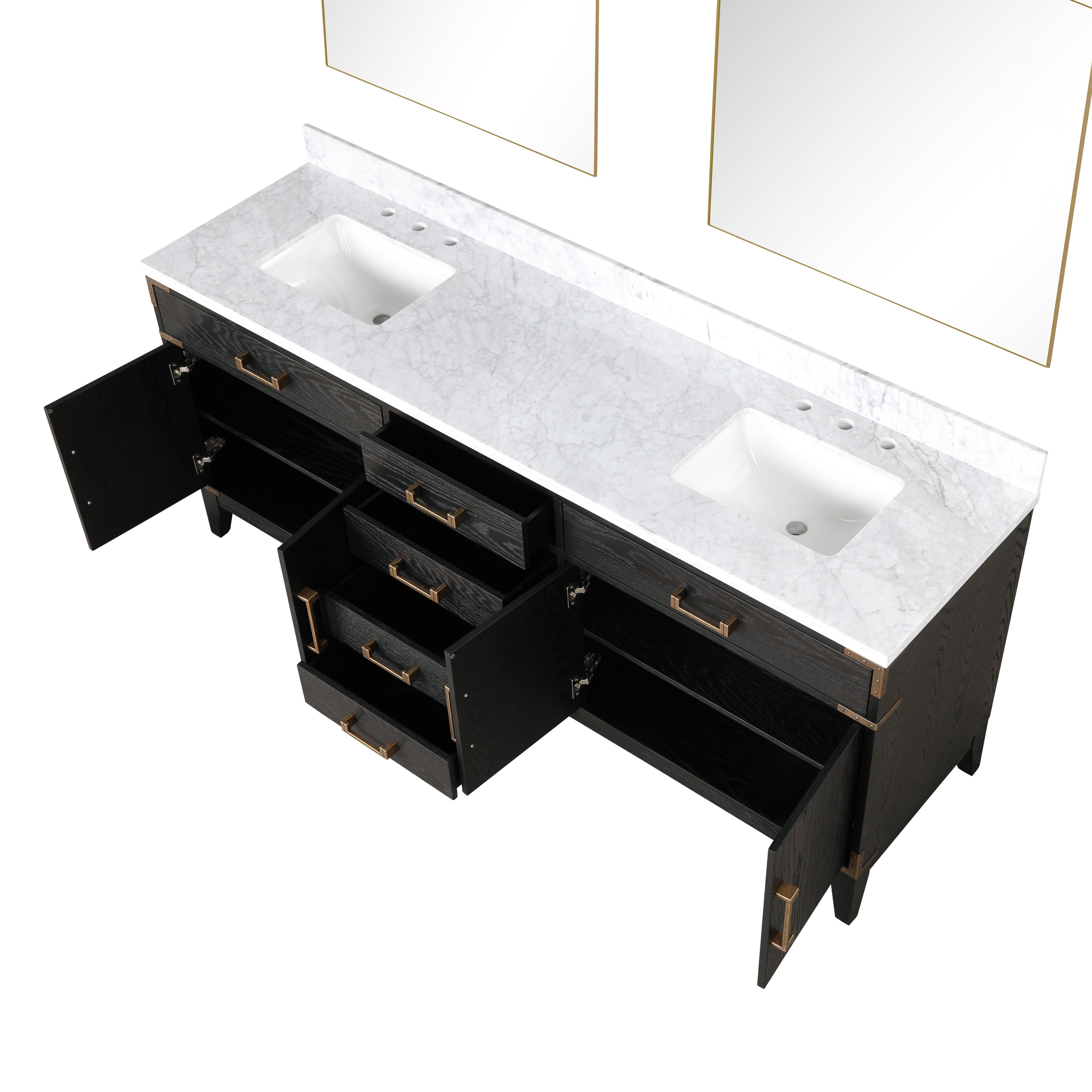 Laurel 80 in W x 22 in D Black Oak Double Bath Vanity