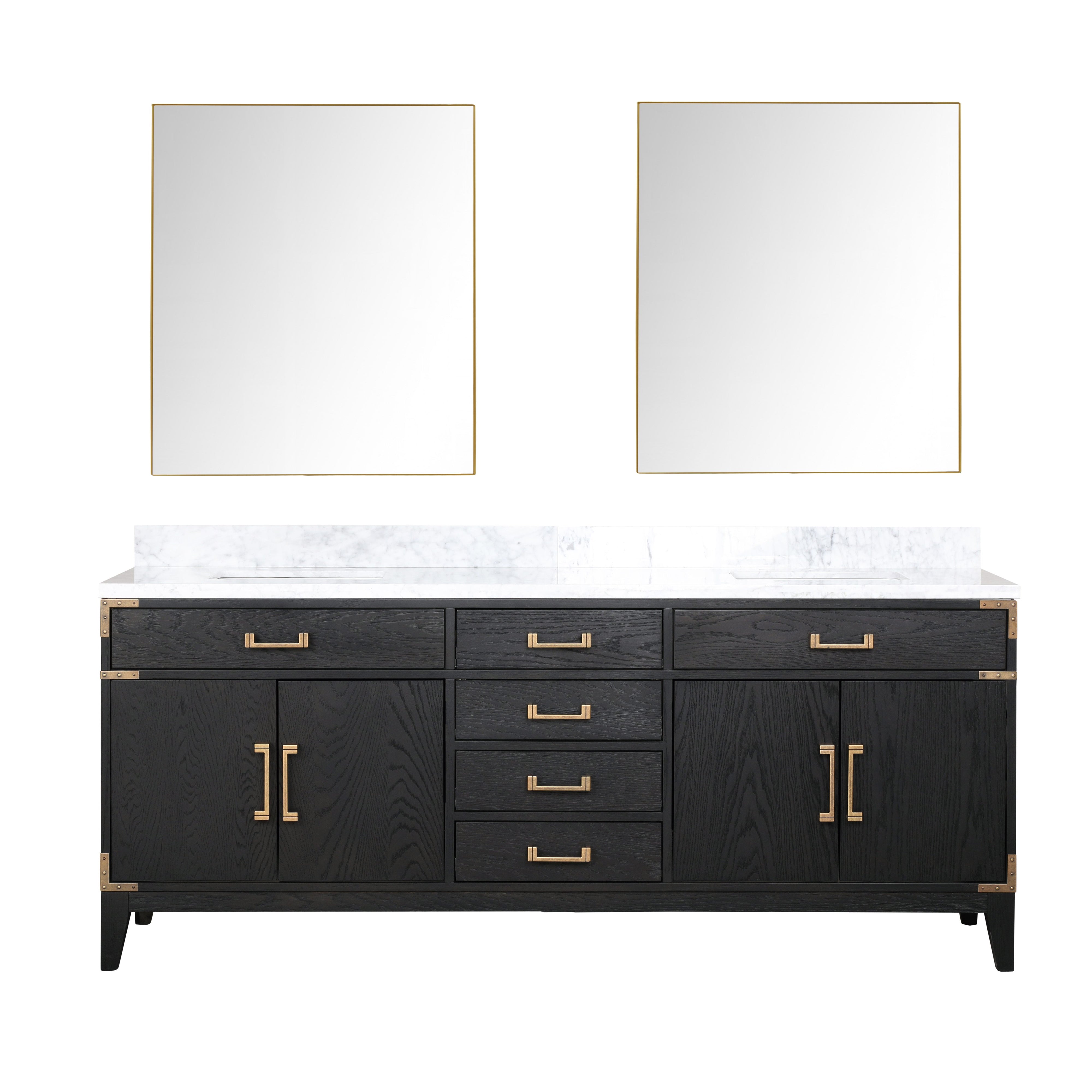 Laurel 80 in W x 22 in D Black Oak Double Bath Vanity