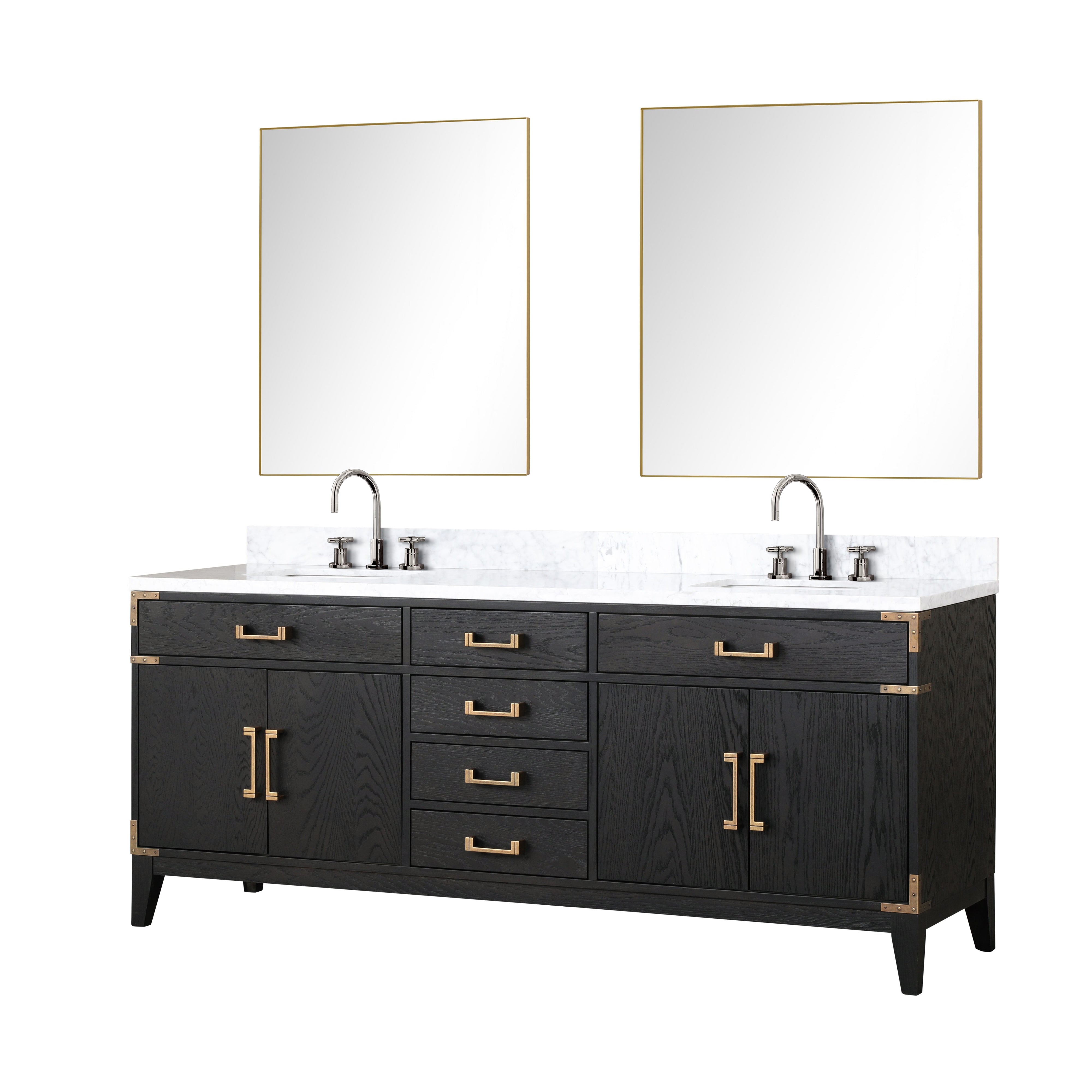 Laurel 80 in W x 22 in D Black Oak Double Bath Vanity