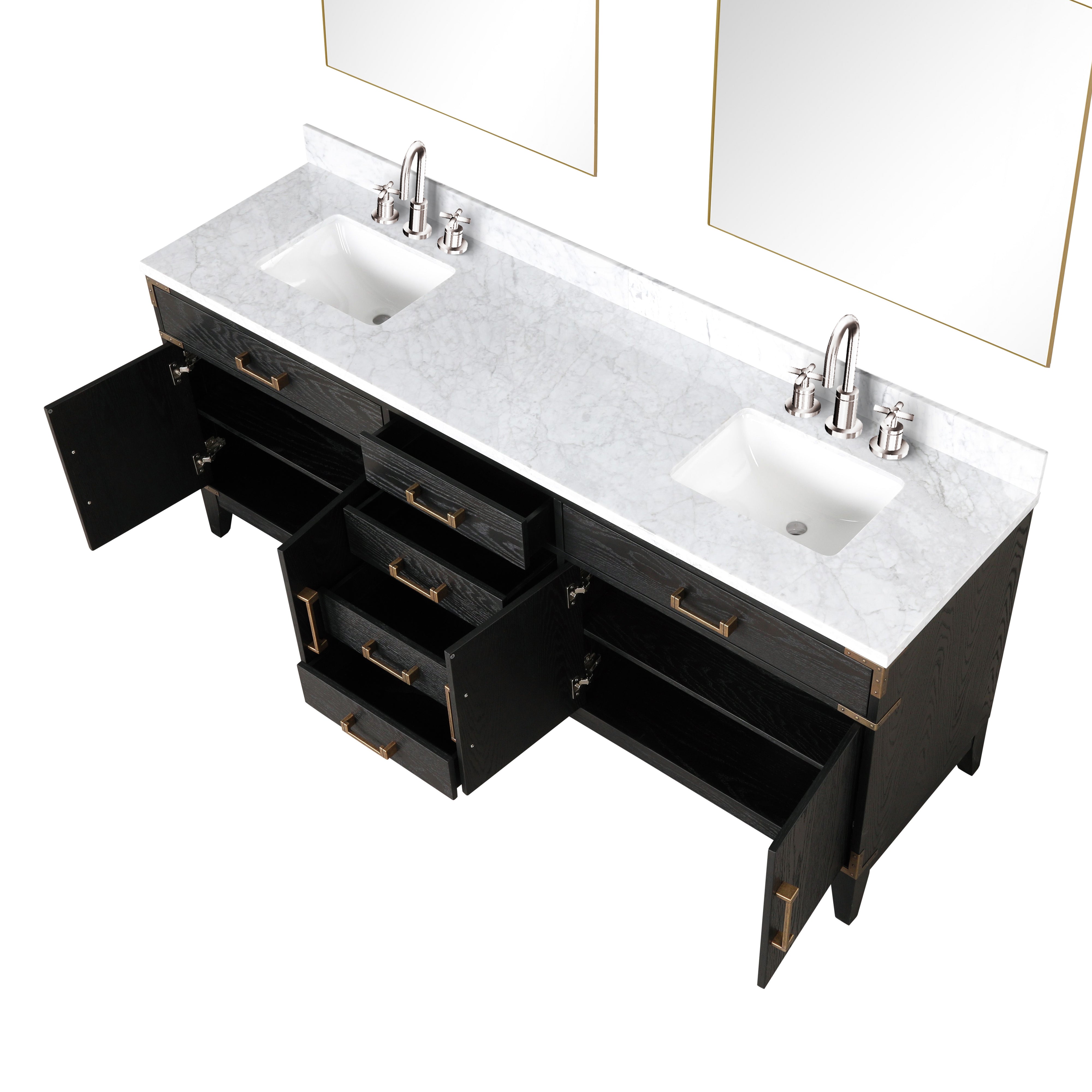 Laurel 80 in W x 22 in D Black Oak Double Bath Vanity