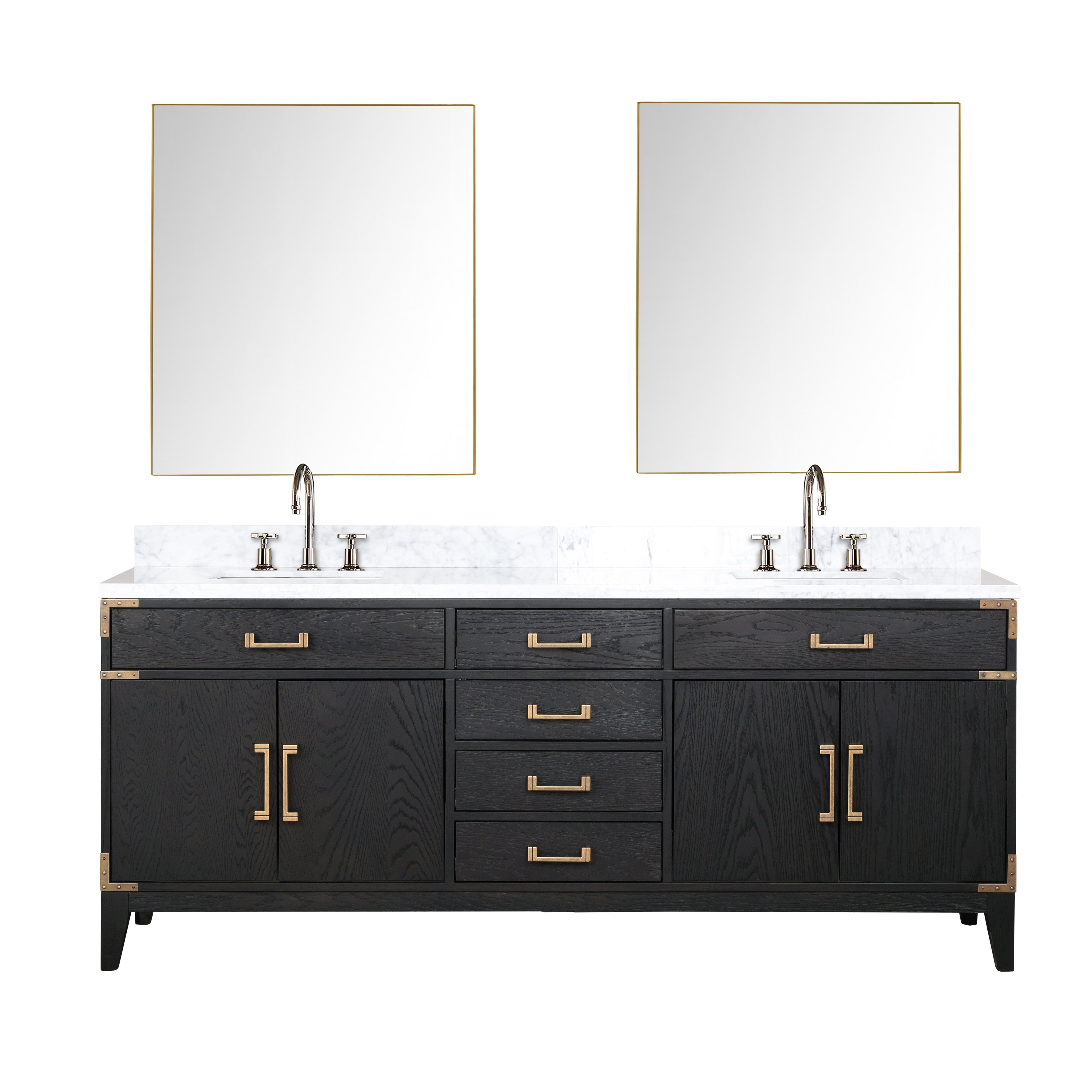 Laurel 80 in W x 22 in D Black Oak Double Bath Vanity
