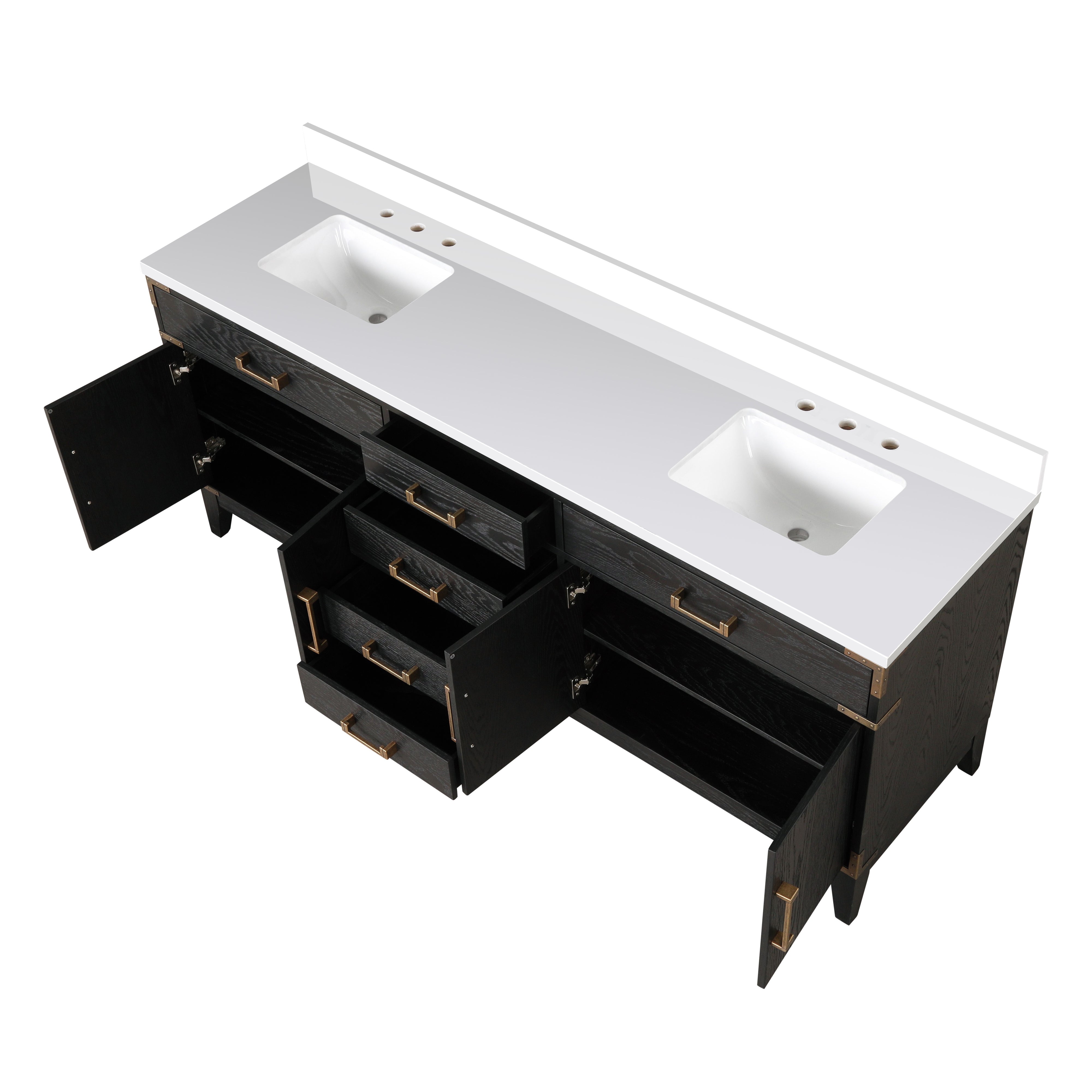 Laurel 80 in W x 22 in D Black Oak Double Bath Vanity