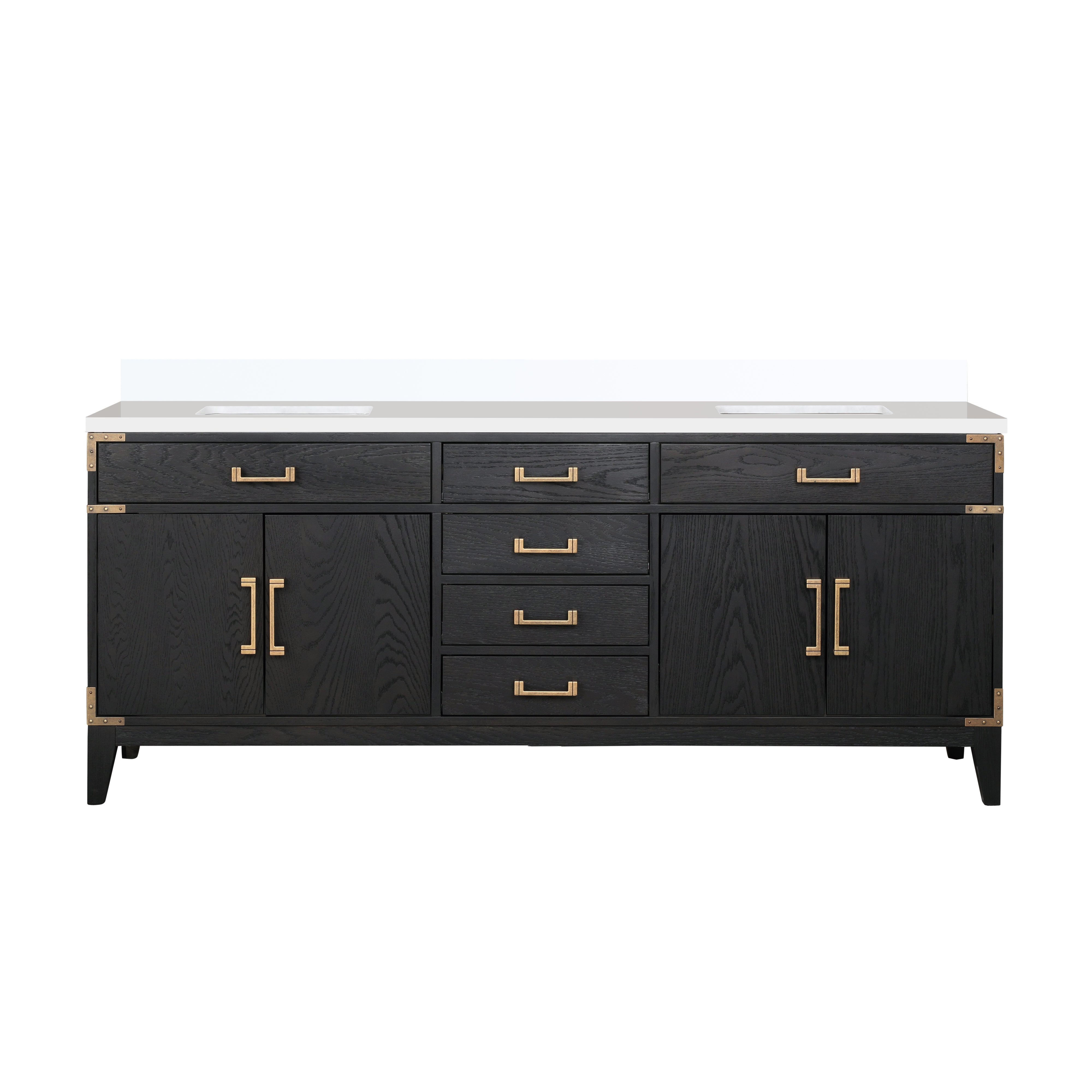 Laurel 80 in W x 22 in D Black Oak Double Bath Vanity