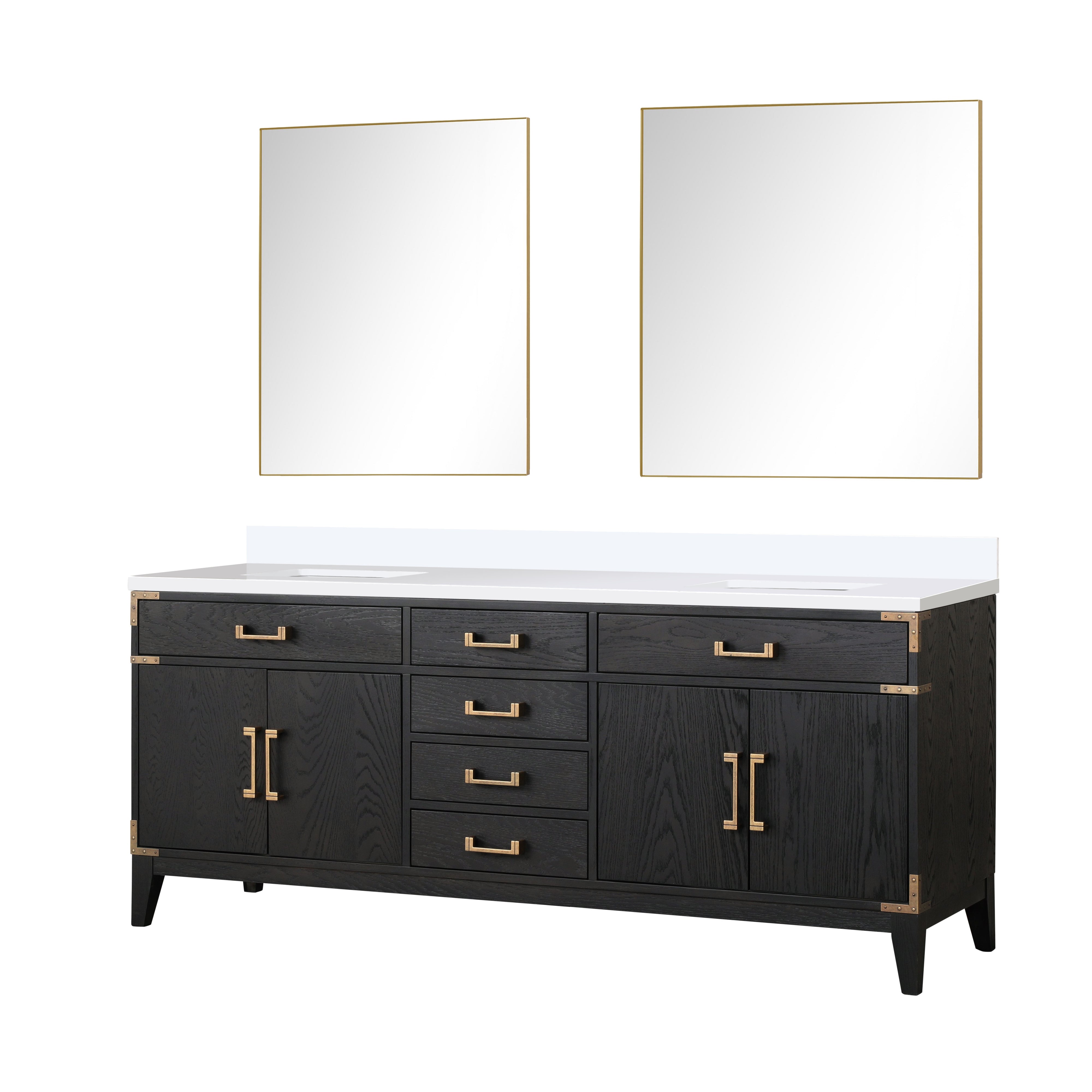 Laurel 80 in W x 22 in D Black Oak Double Bath Vanity