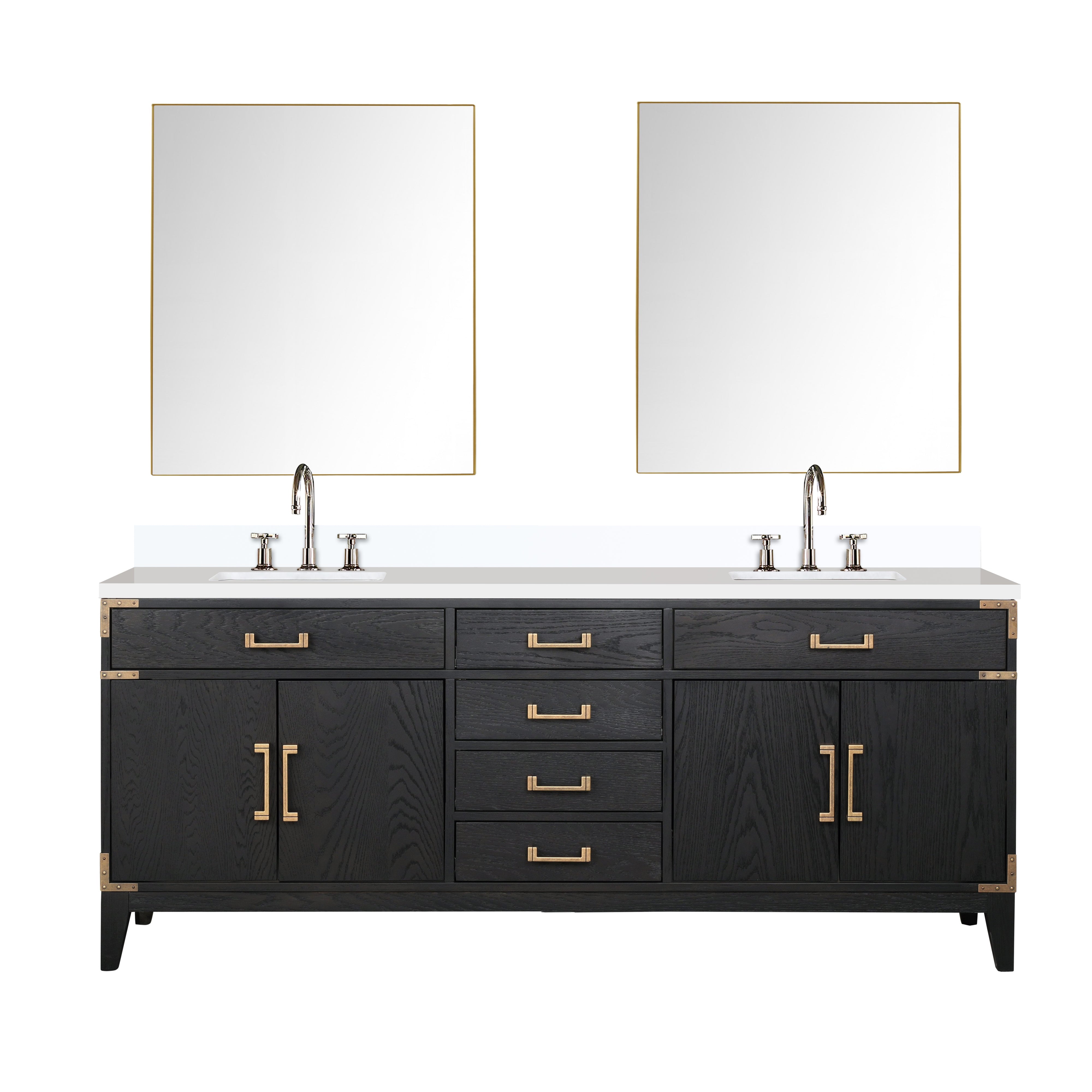 Laurel 80 in W x 22 in D Black Oak Double Bath Vanity