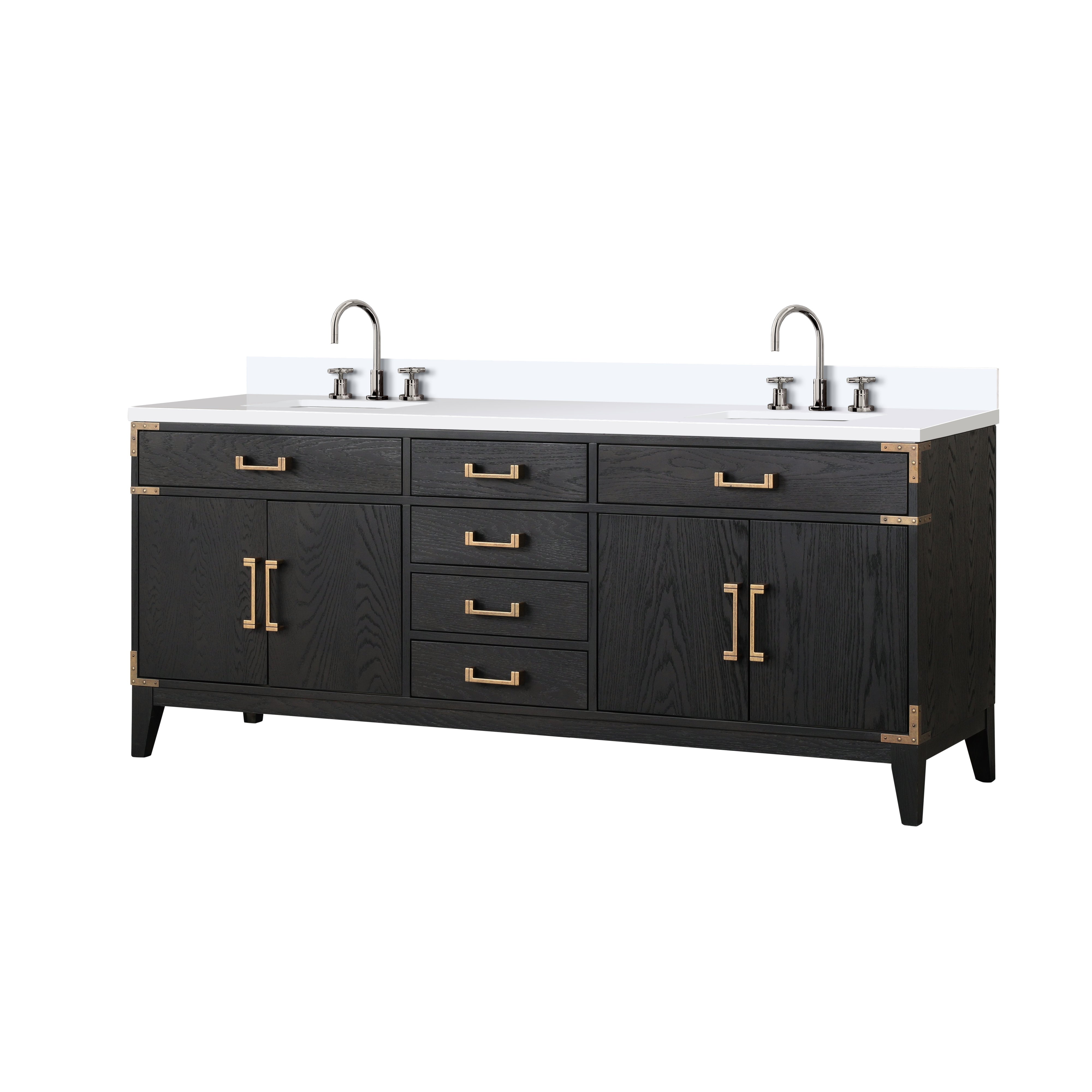 Laurel 80 in W x 22 in D Black Oak Double Bath Vanity