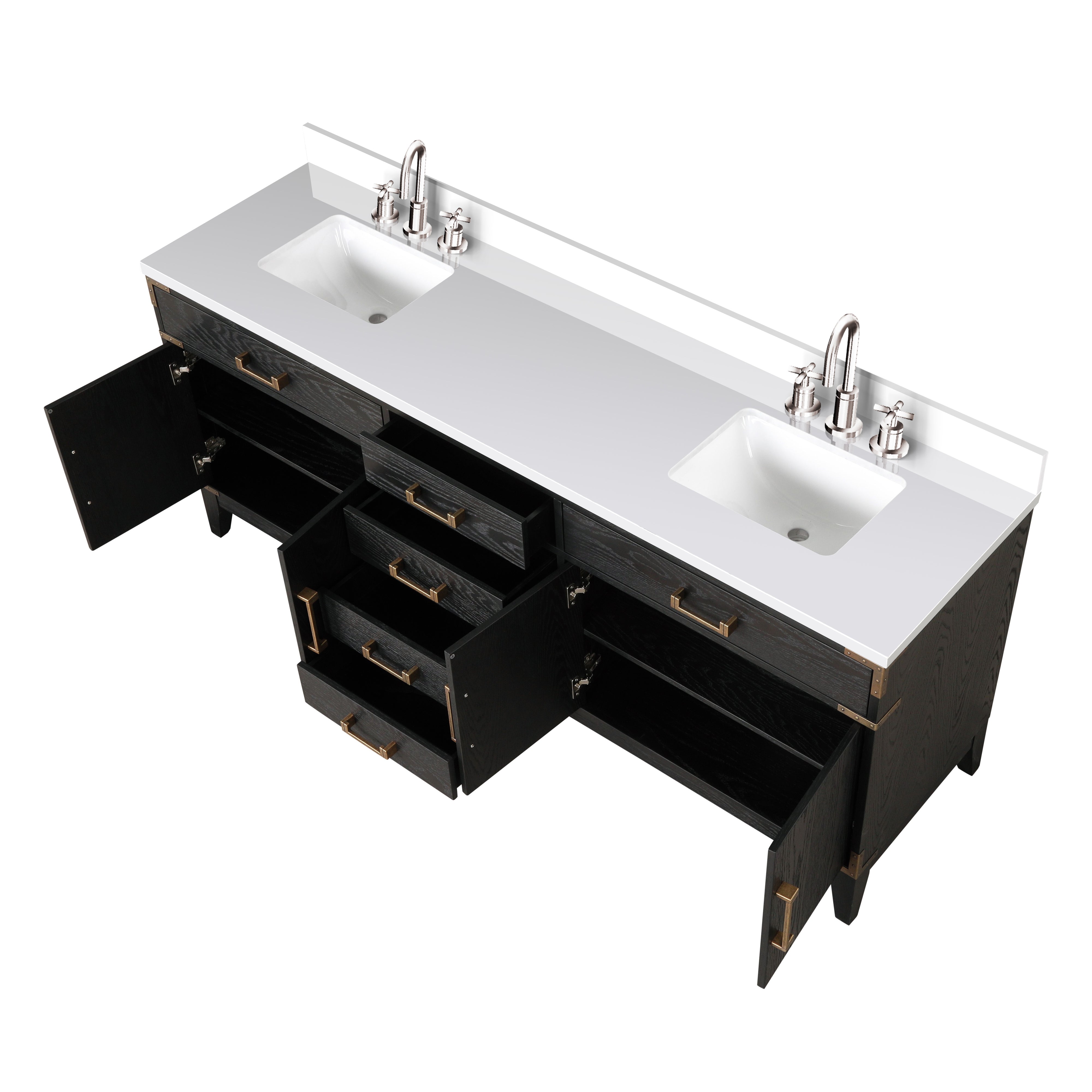 Laurel 80 in W x 22 in D Black Oak Double Bath Vanity