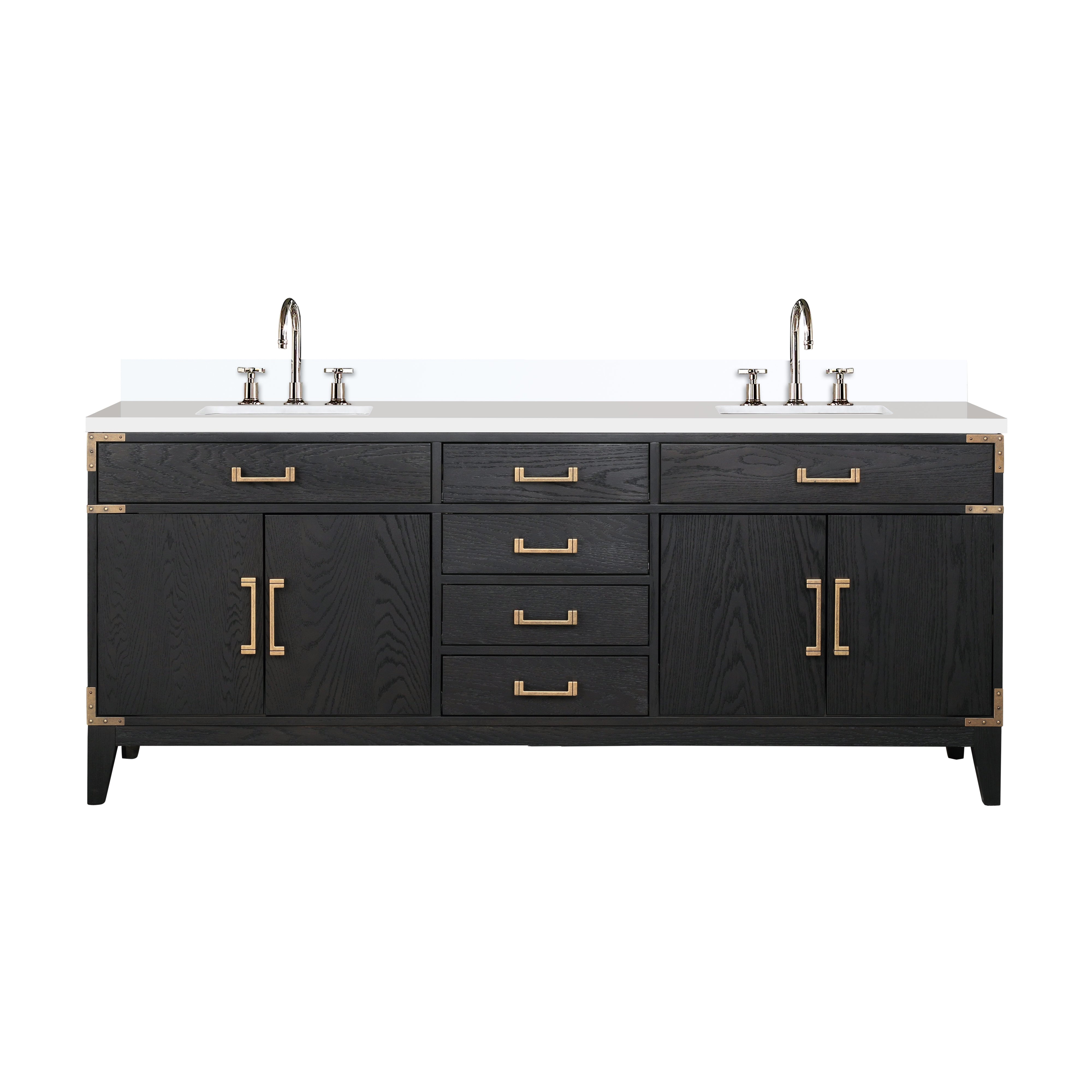 Laurel 80 in W x 22 in D Black Oak Double Bath Vanity