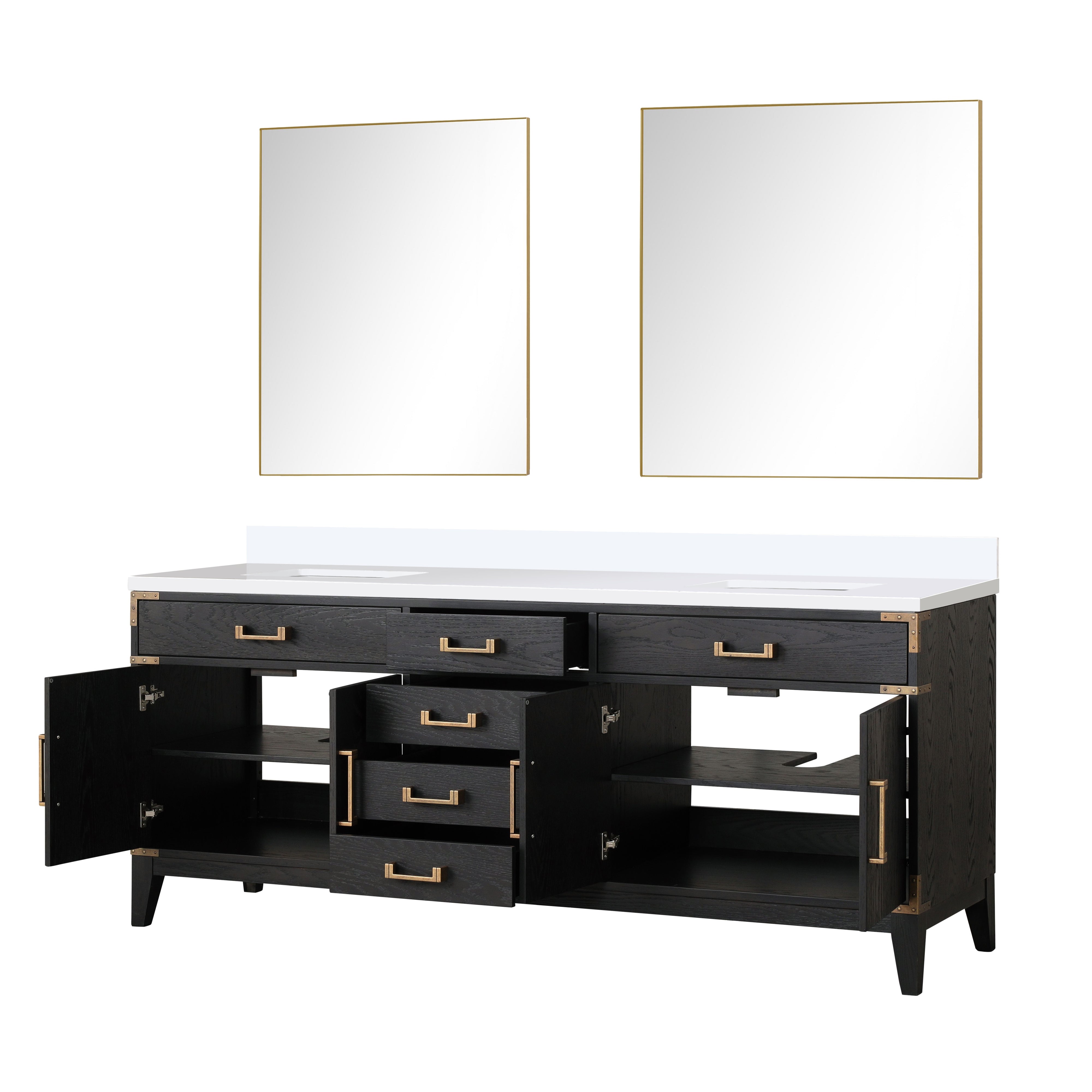 Laurel 80 in W x 22 in D Black Oak Double Bath Vanity