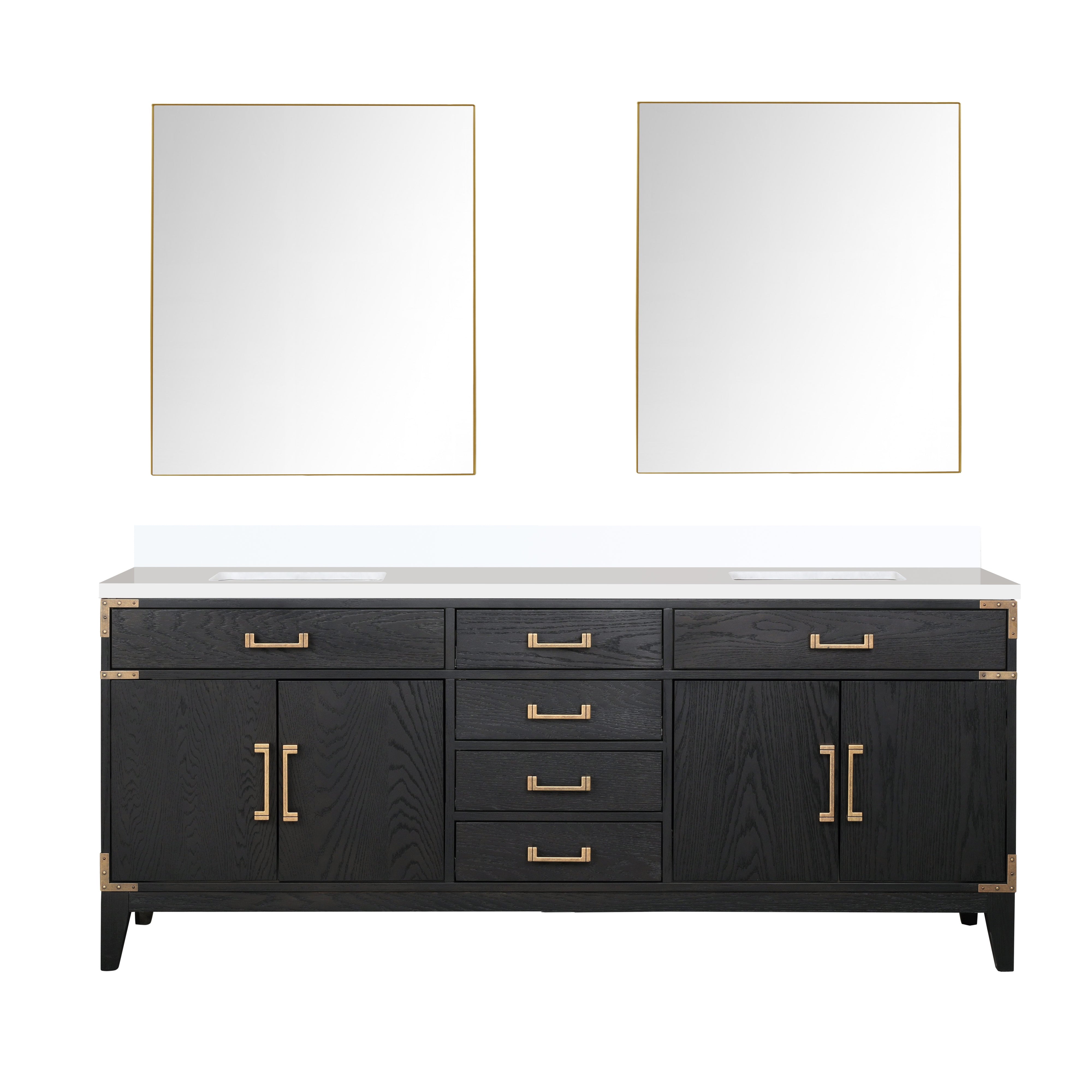 Laurel 80 in W x 22 in D Black Oak Double Bath Vanity