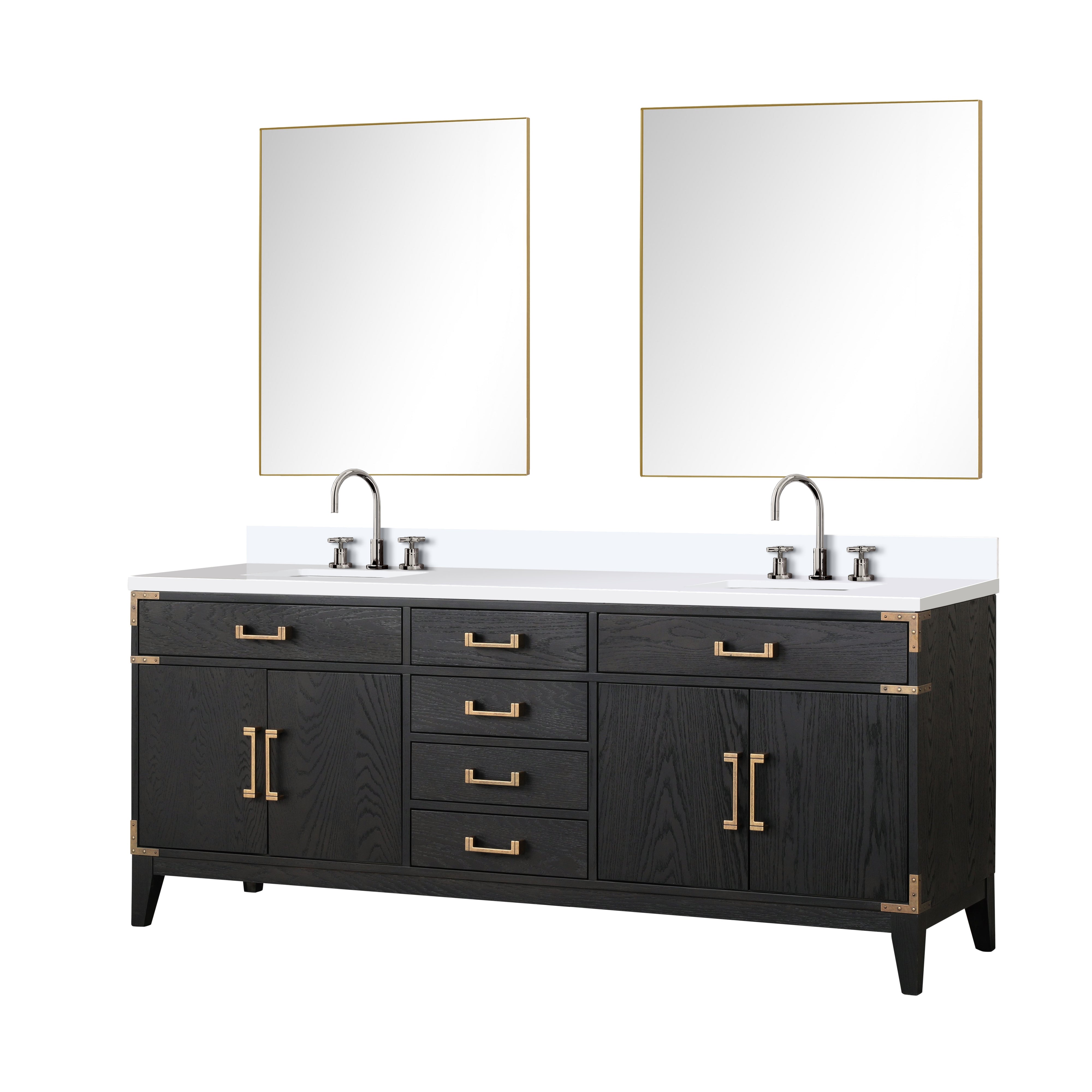 Laurel 80 in W x 22 in D Black Oak Double Bath Vanity