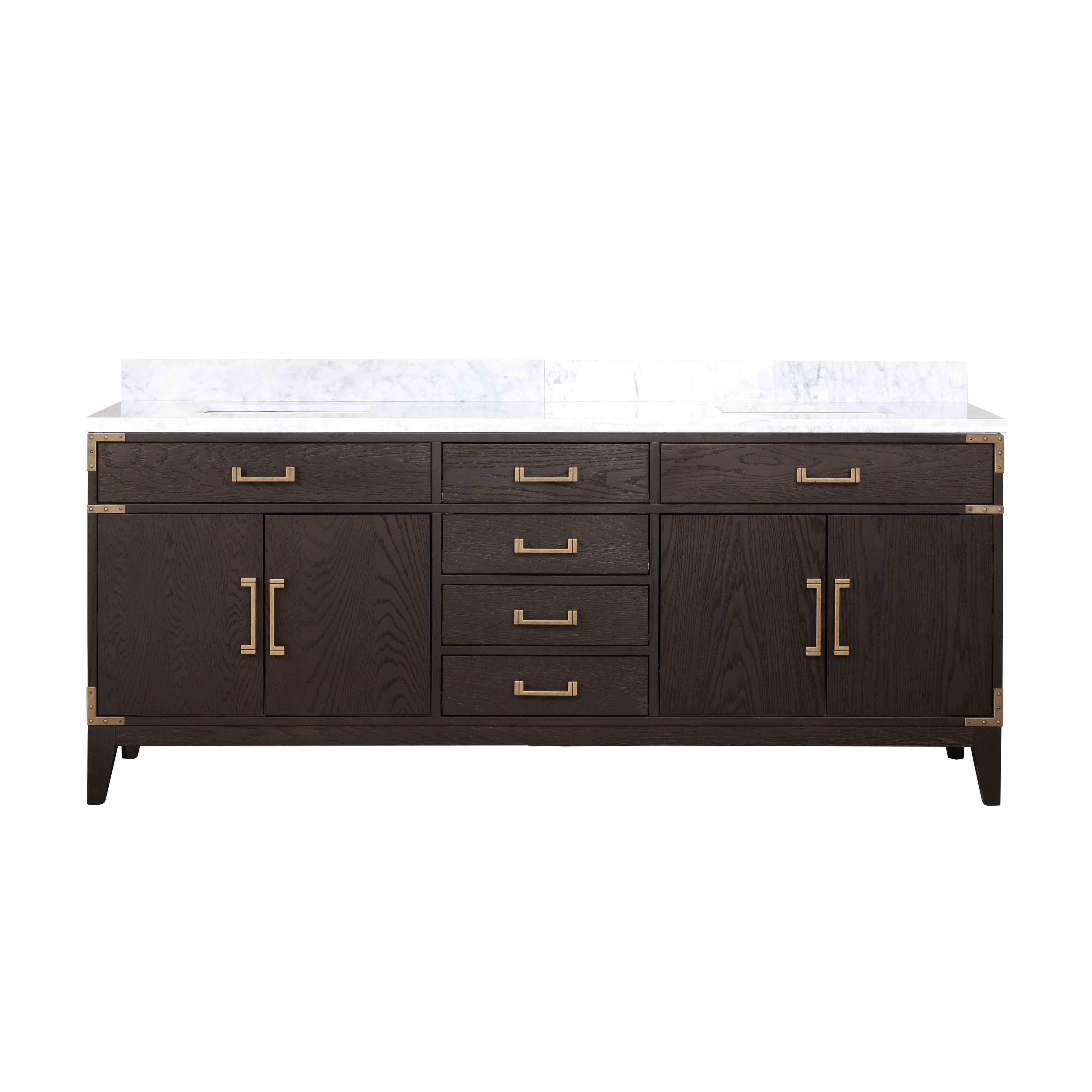 Laurel 80 in W x 22 in D Brown Oak Double Bath Vanity