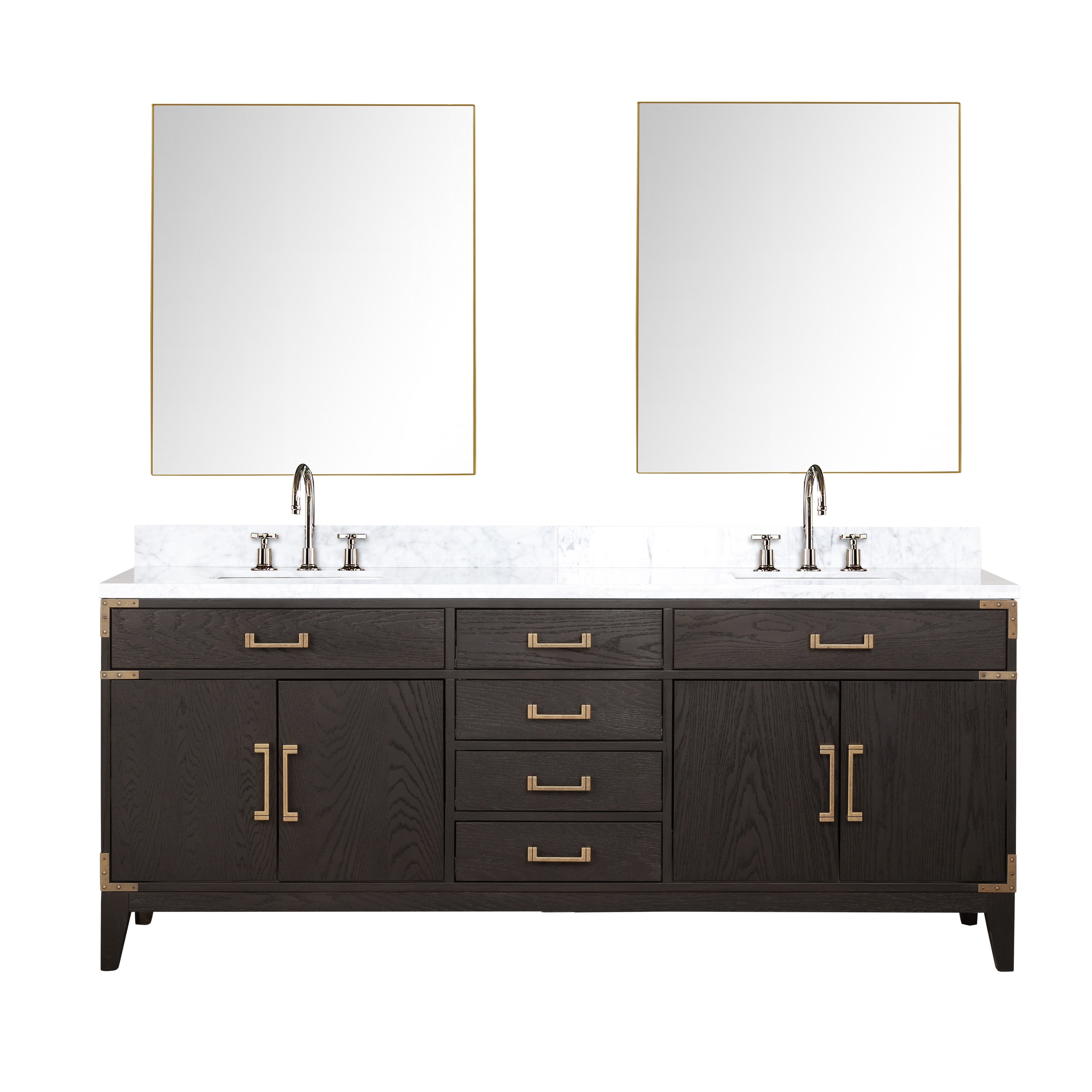 Laurel 80 in W x 22 in D Brown Oak Double Bath Vanity