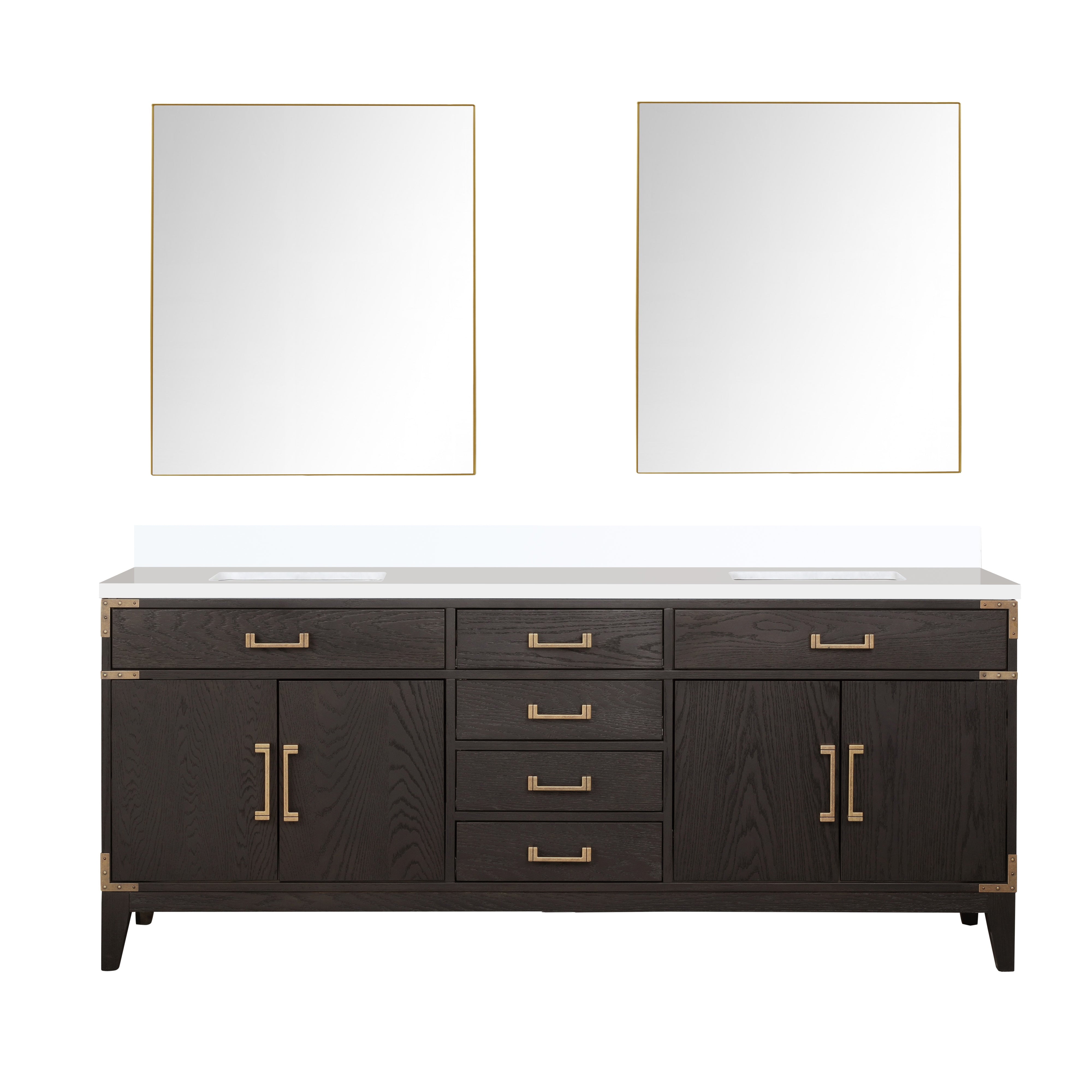 Laurel 80 in W x 22 in D Brown Oak Double Bath Vanity