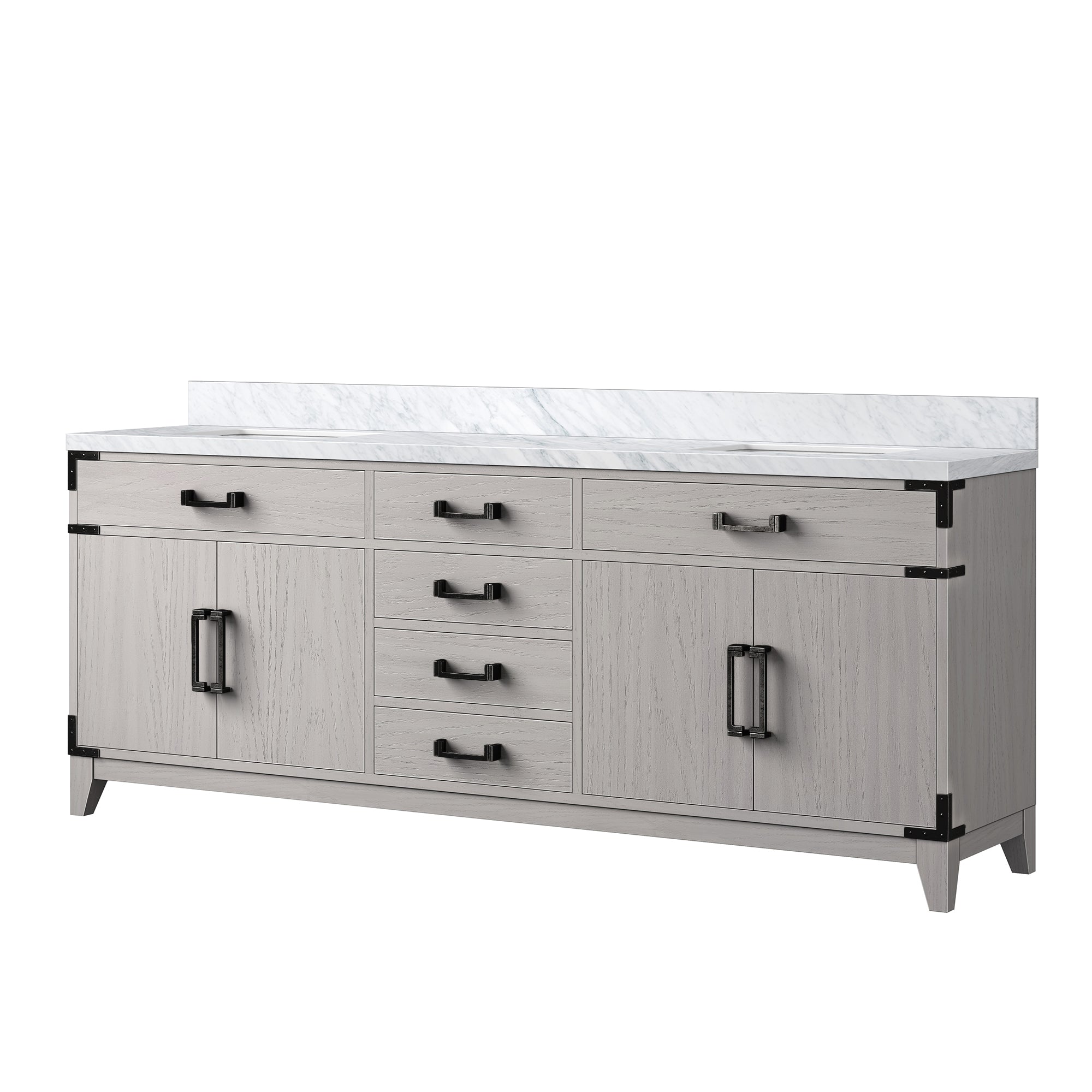 Laurel 80 in W x 22 in D White Oak Double Bath Vanity