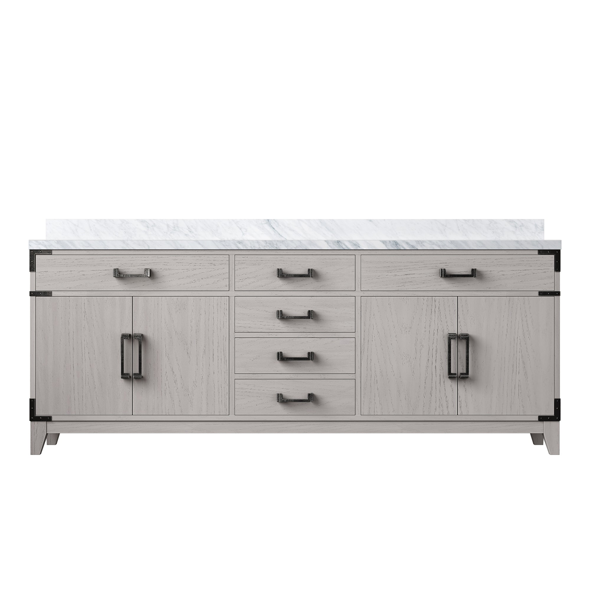 Laurel 80 in W x 22 in D White Oak Double Bath Vanity