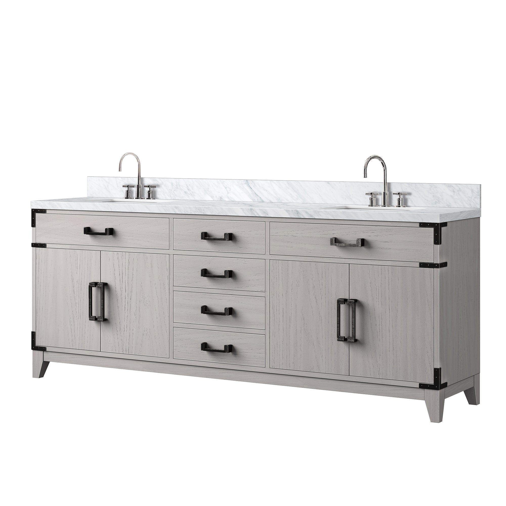 Laurel 80 in W x 22 in D White Oak Double Bath Vanity