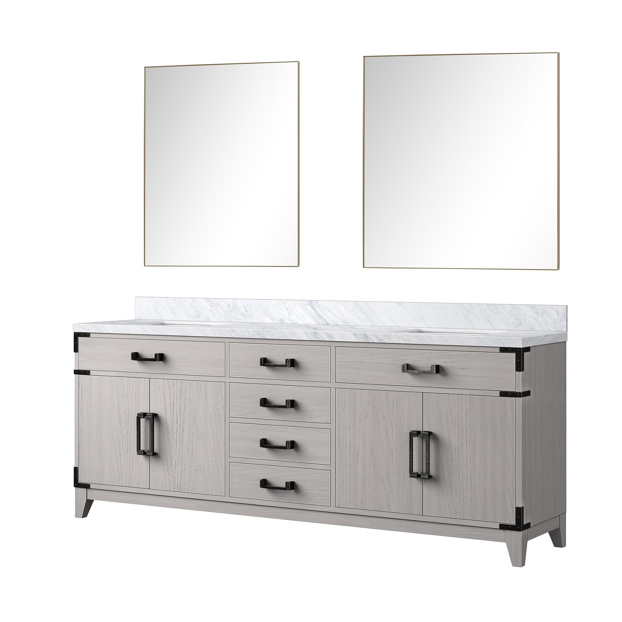 Laurel 80 in W x 22 in D White Oak Double Bath Vanity