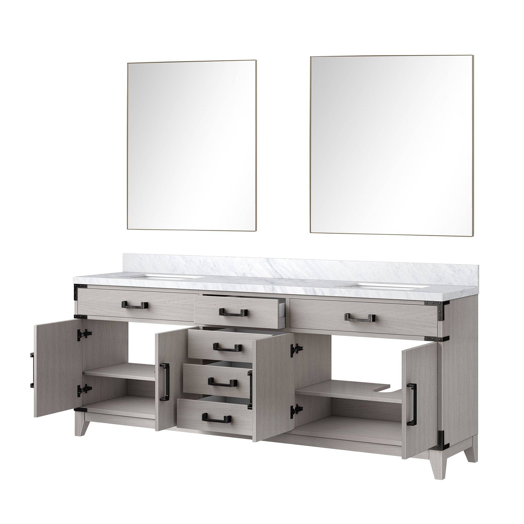 Laurel 80 in W x 22 in D White Oak Double Bath Vanity