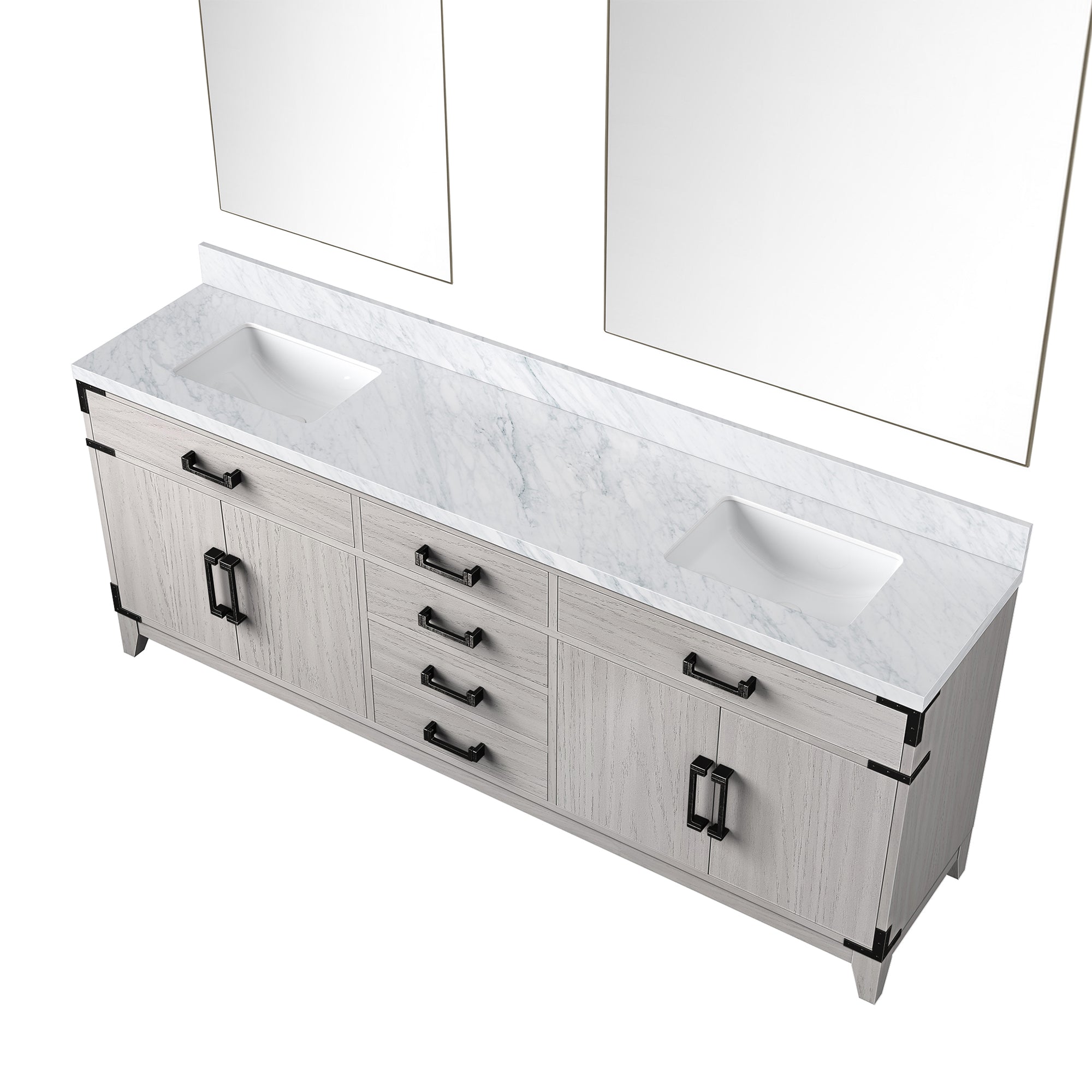 Laurel 80 in W x 22 in D White Oak Double Bath Vanity