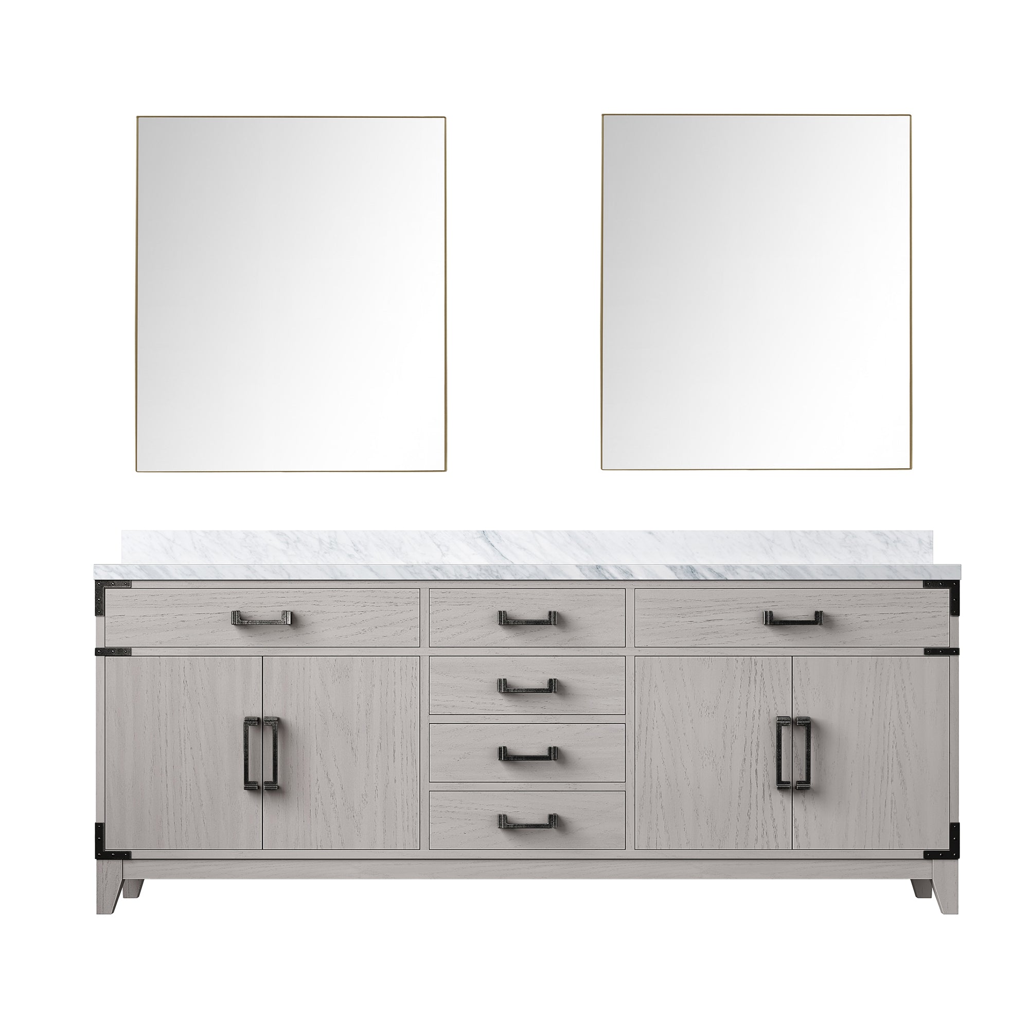 Laurel 80 in W x 22 in D White Oak Double Bath Vanity