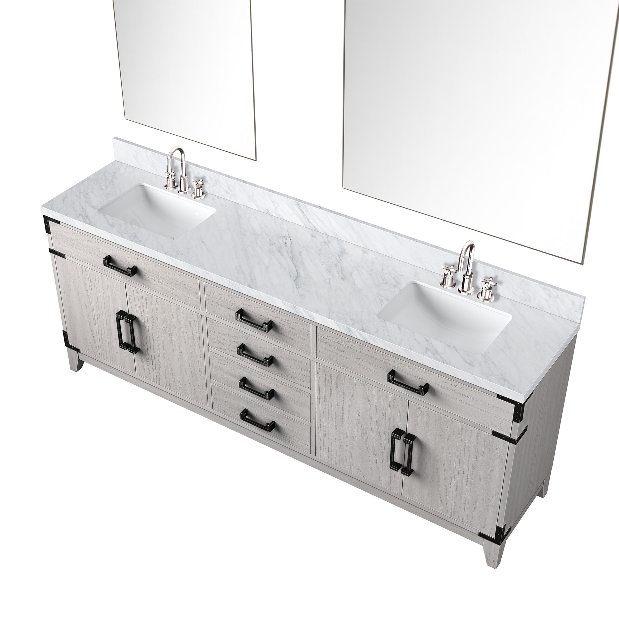 Laurel 80 in W x 22 in D White Oak Double Bath Vanity