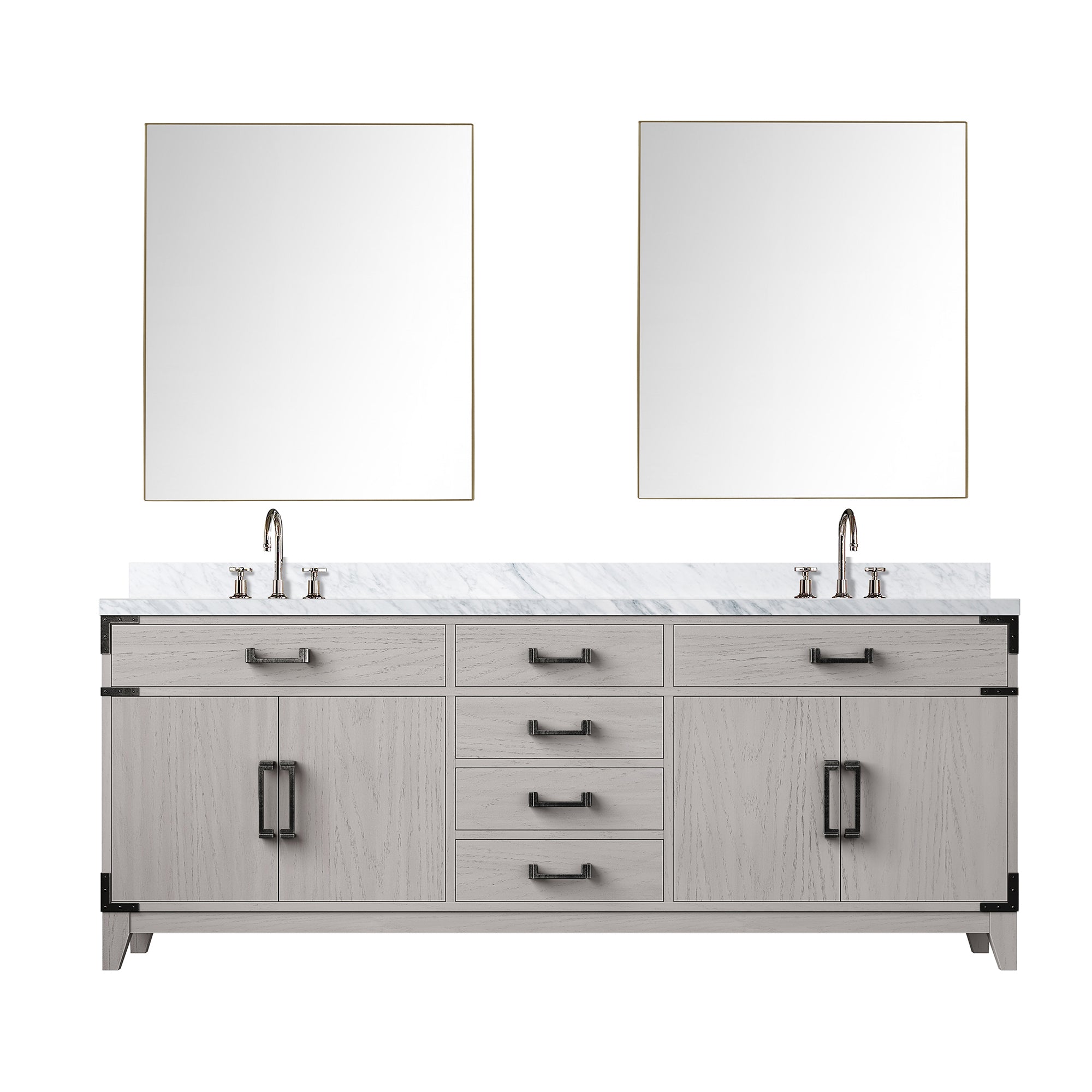 Laurel 80 in W x 22 in D White Oak Double Bath Vanity