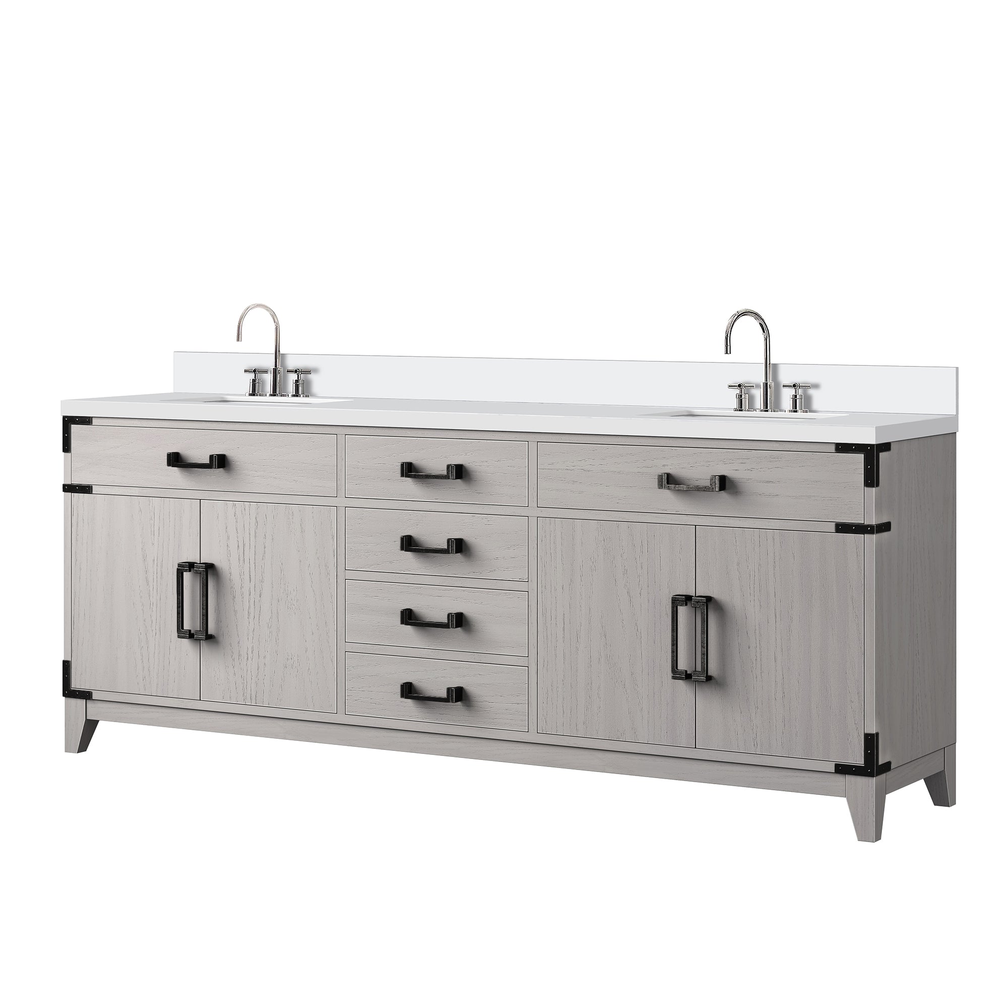 Laurel 80 in W x 22 in D White Oak Double Bath Vanity