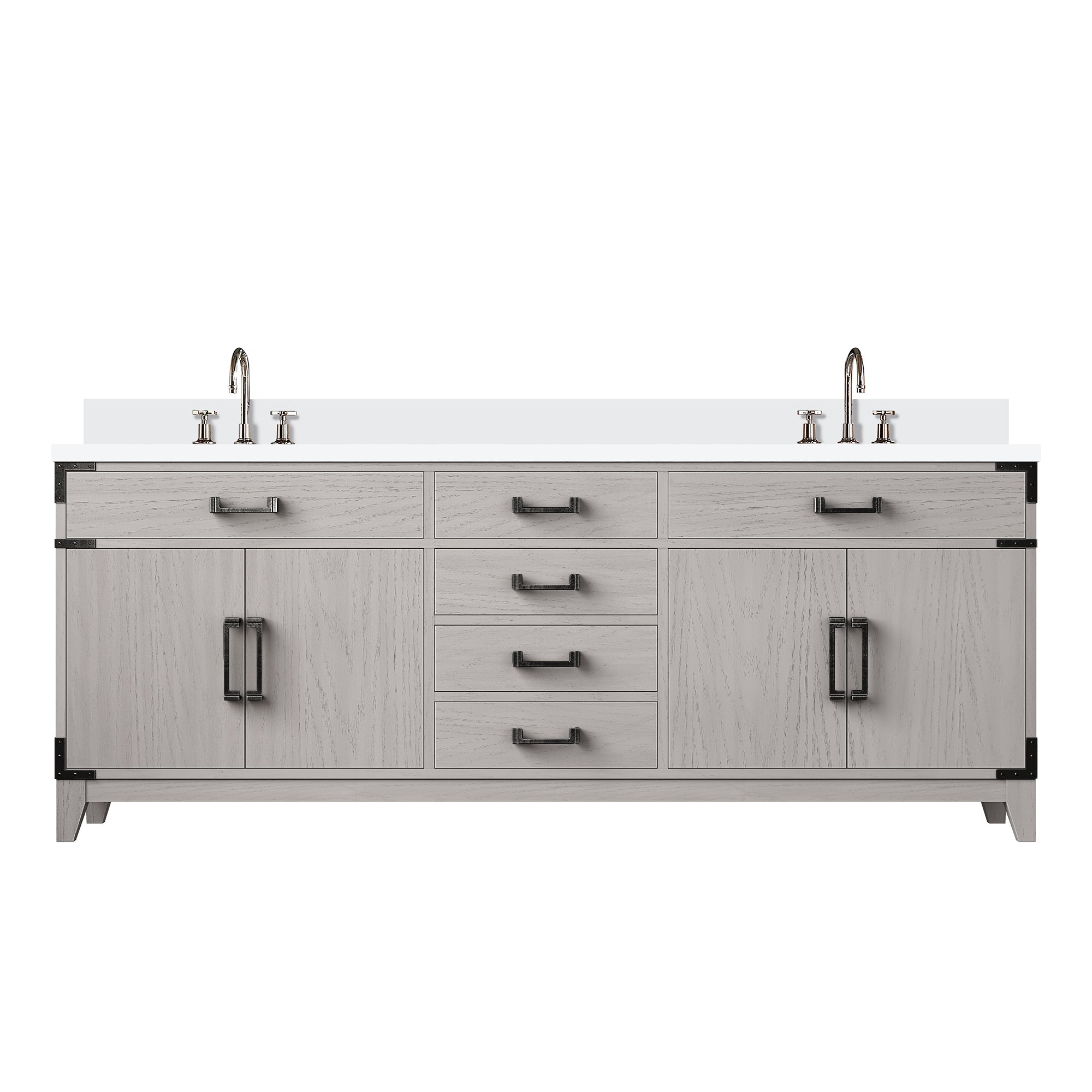 Laurel 80 in W x 22 in D White Oak Double Bath Vanity