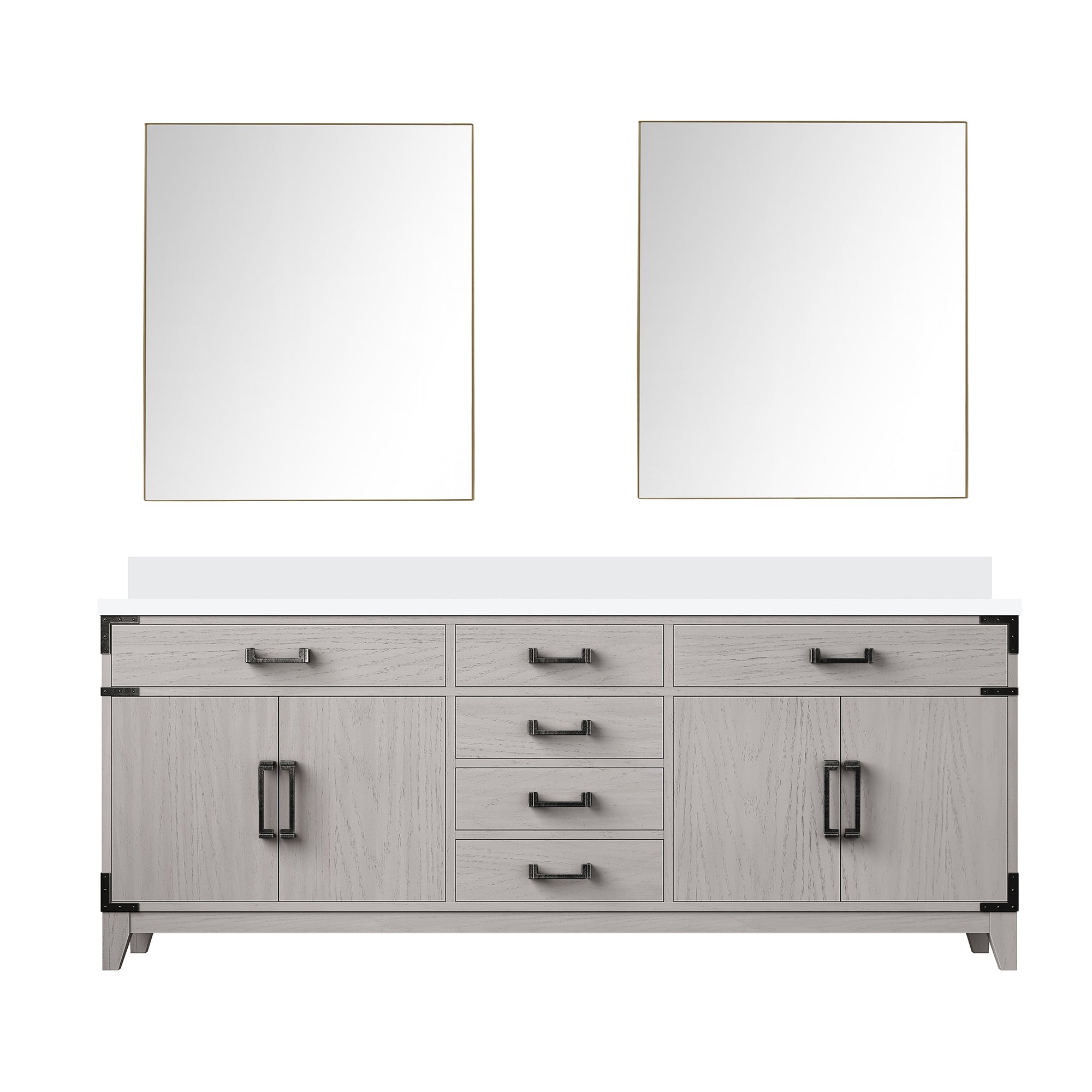 Laurel 80 in W x 22 in D White Oak Double Bath Vanity