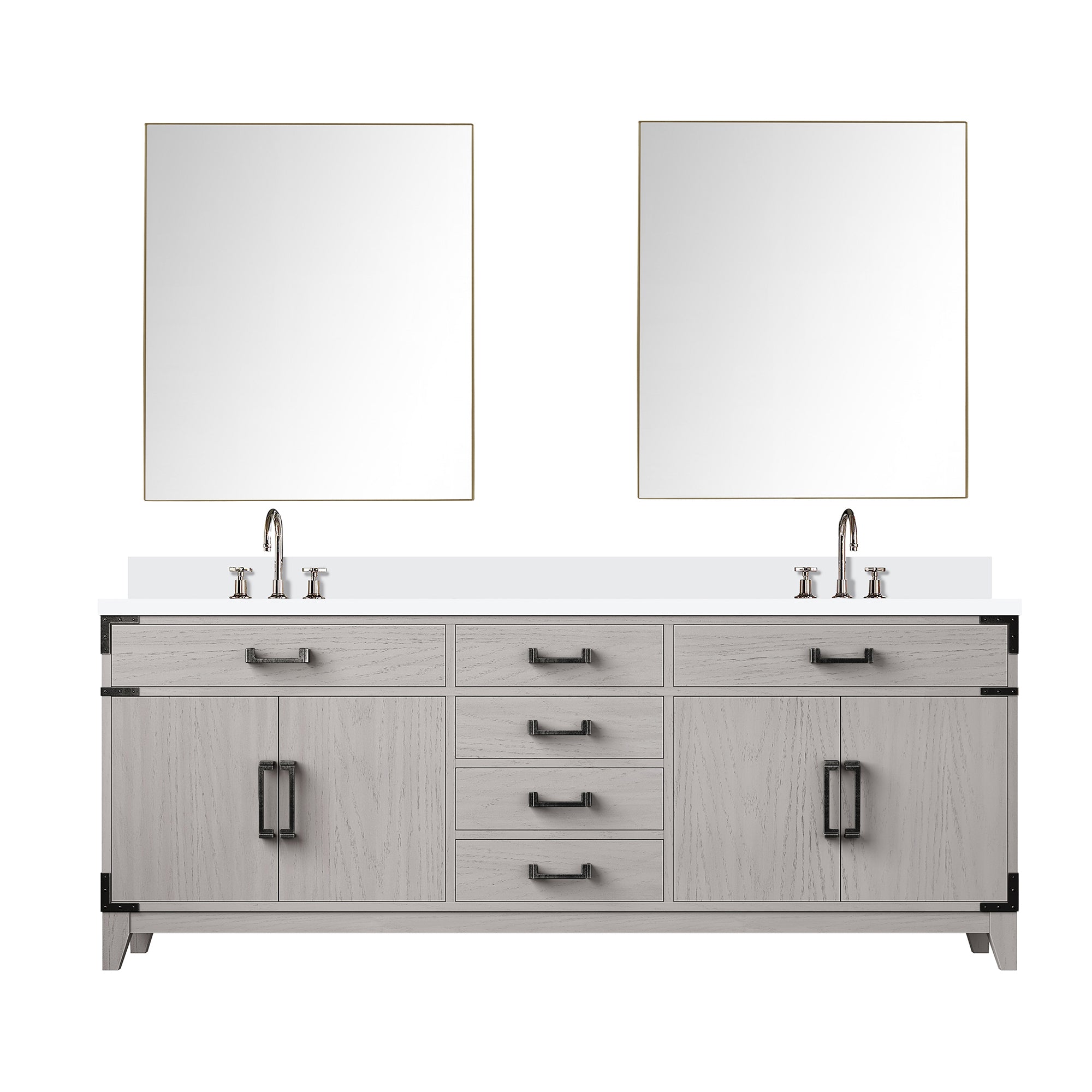 Laurel 80 in W x 22 in D White Oak Double Bath Vanity