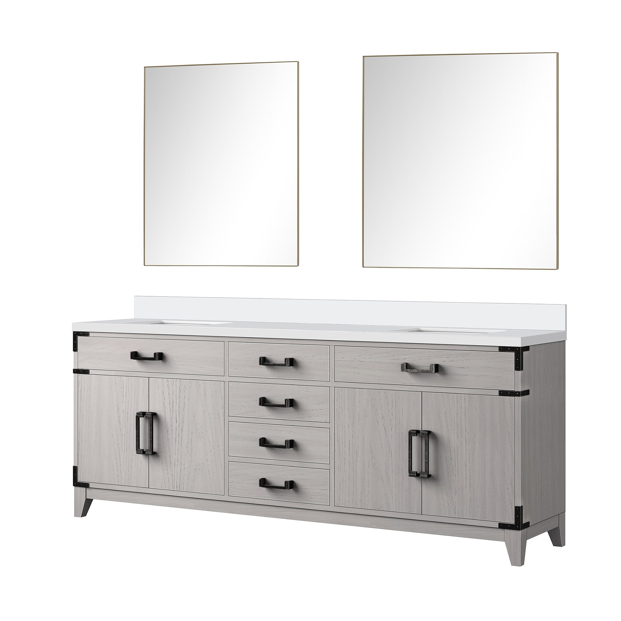Laurel 80 in W x 22 in D White Oak Double Bath Vanity