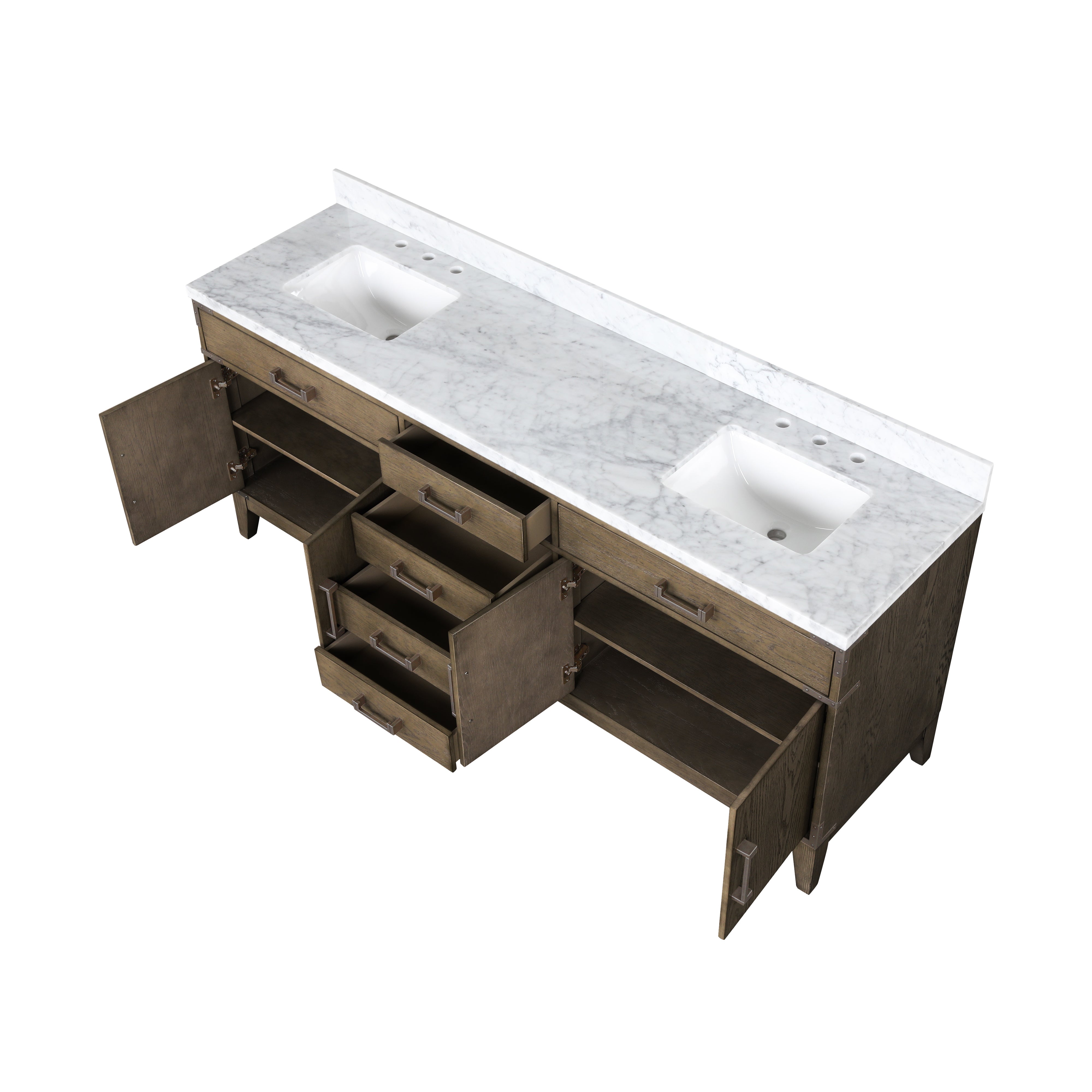 Laurel 80 in W x 22 in D Grey Oak Double Bath Vanity
