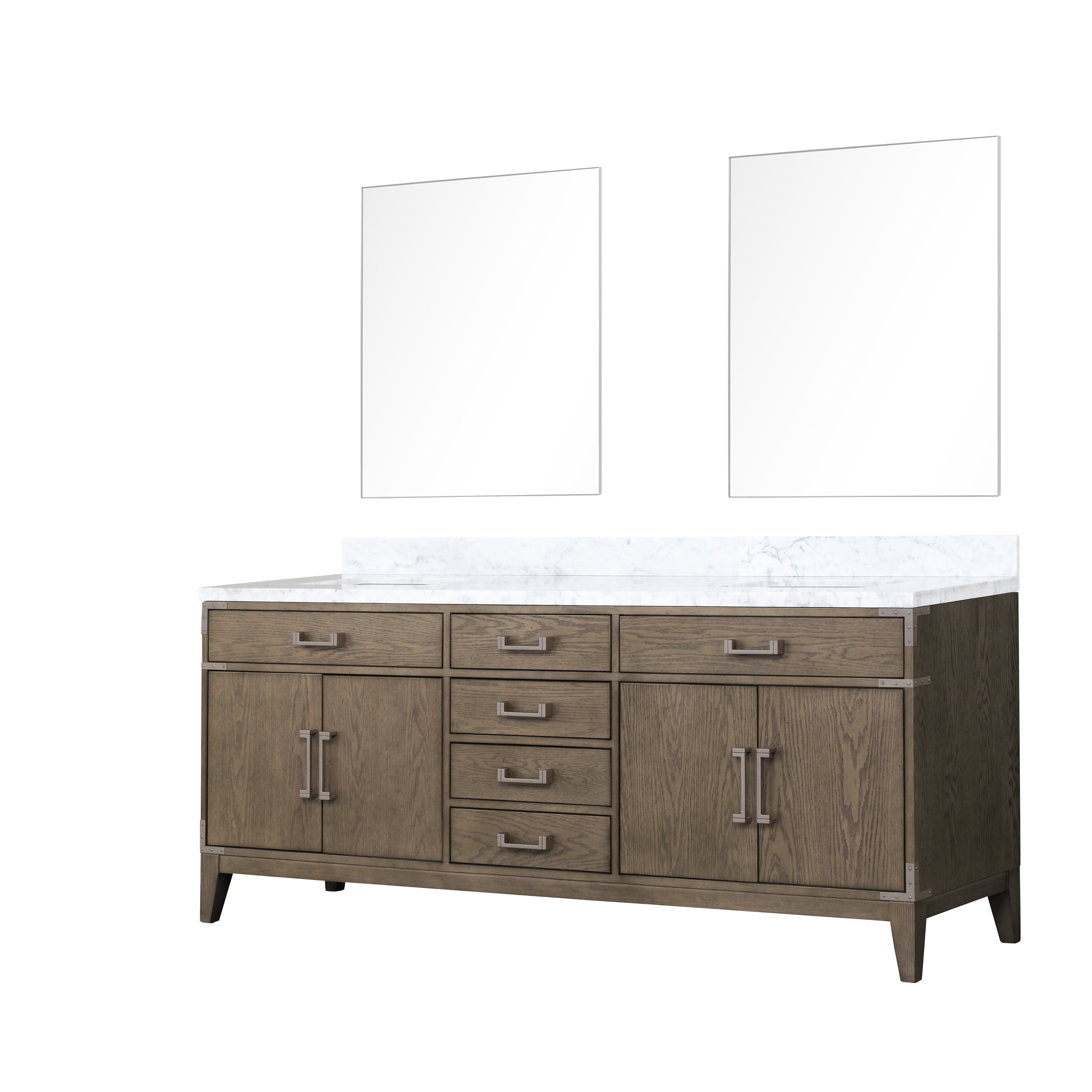 Laurel 80 in W x 22 in D Grey Oak Double Bath Vanity
