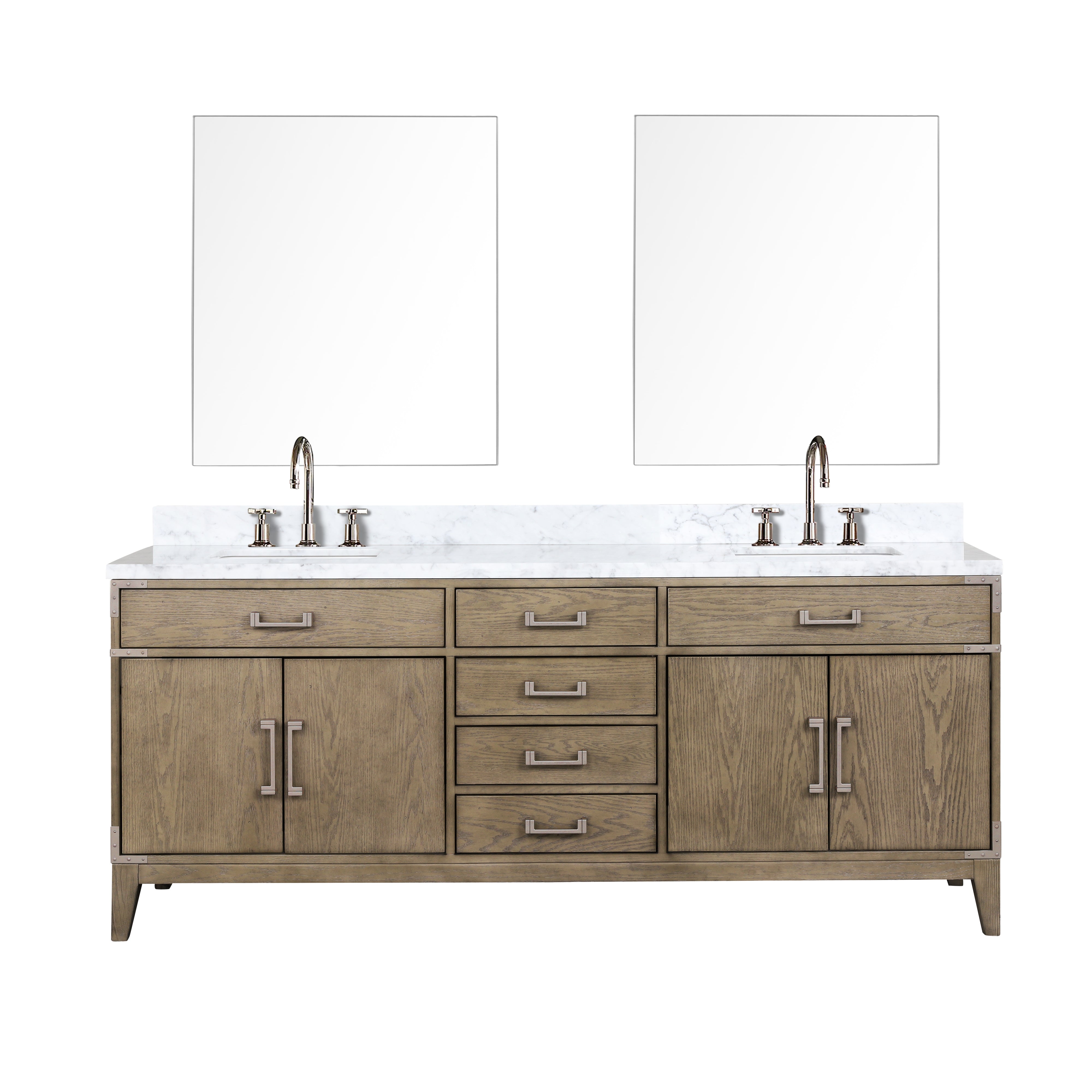 Laurel 80 in W x 22 in D Grey Oak Double Bath Vanity